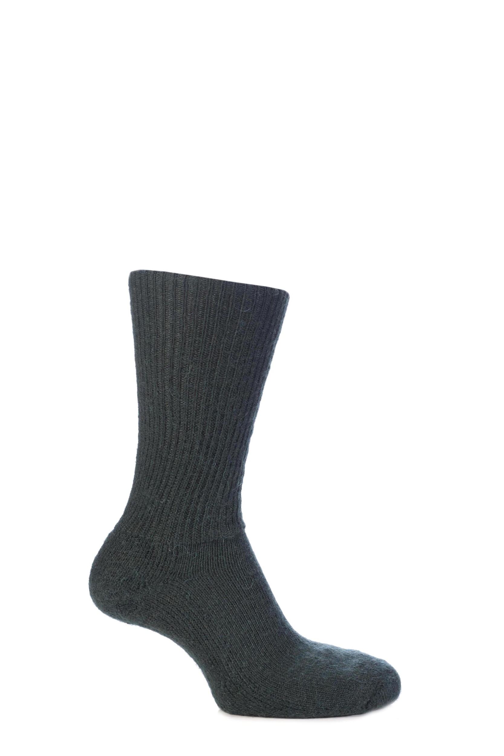 1 Pair Green of London Mohair Ribbed Socks With Cushioning Unisex 4-7 Unisex - SOCKSHOP of London