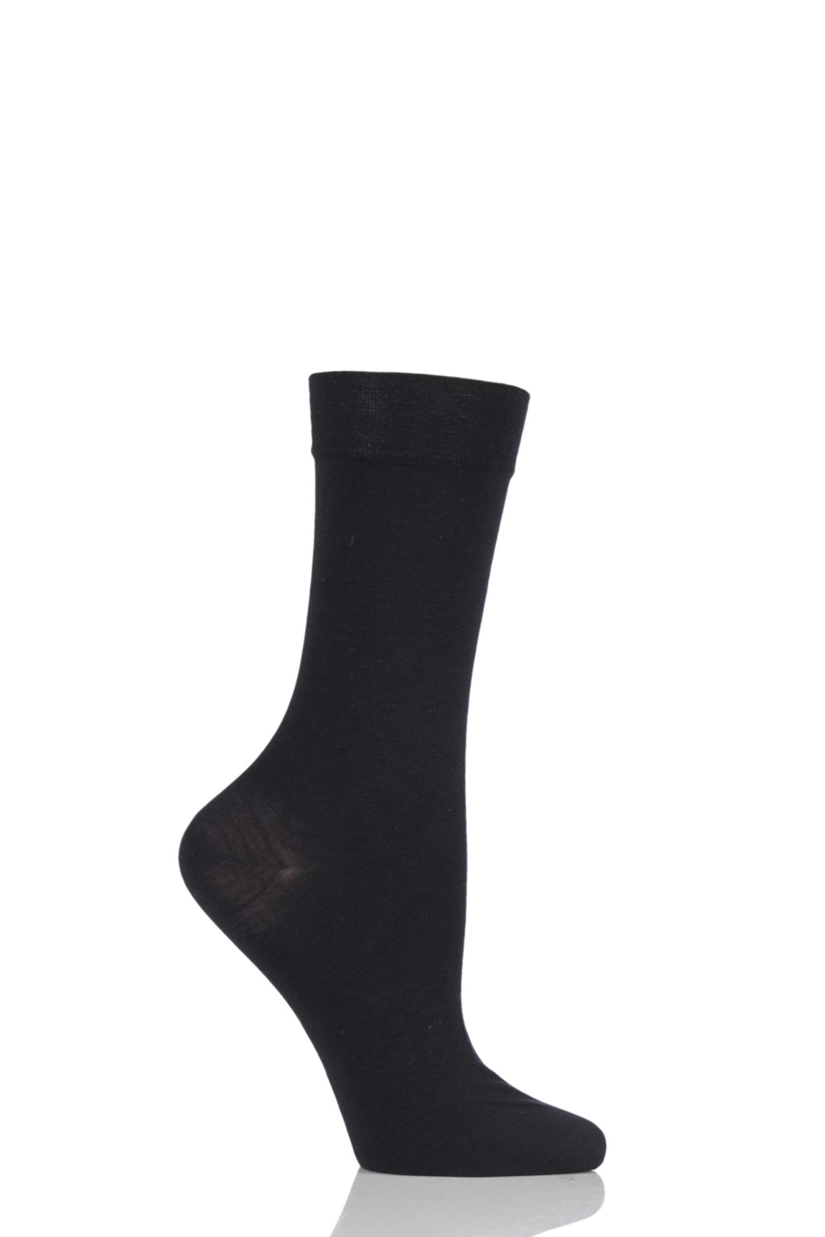 1 Pair Black Sensual Cashmere Marl Socks Ladies 2.5-5 Ladies - Falke