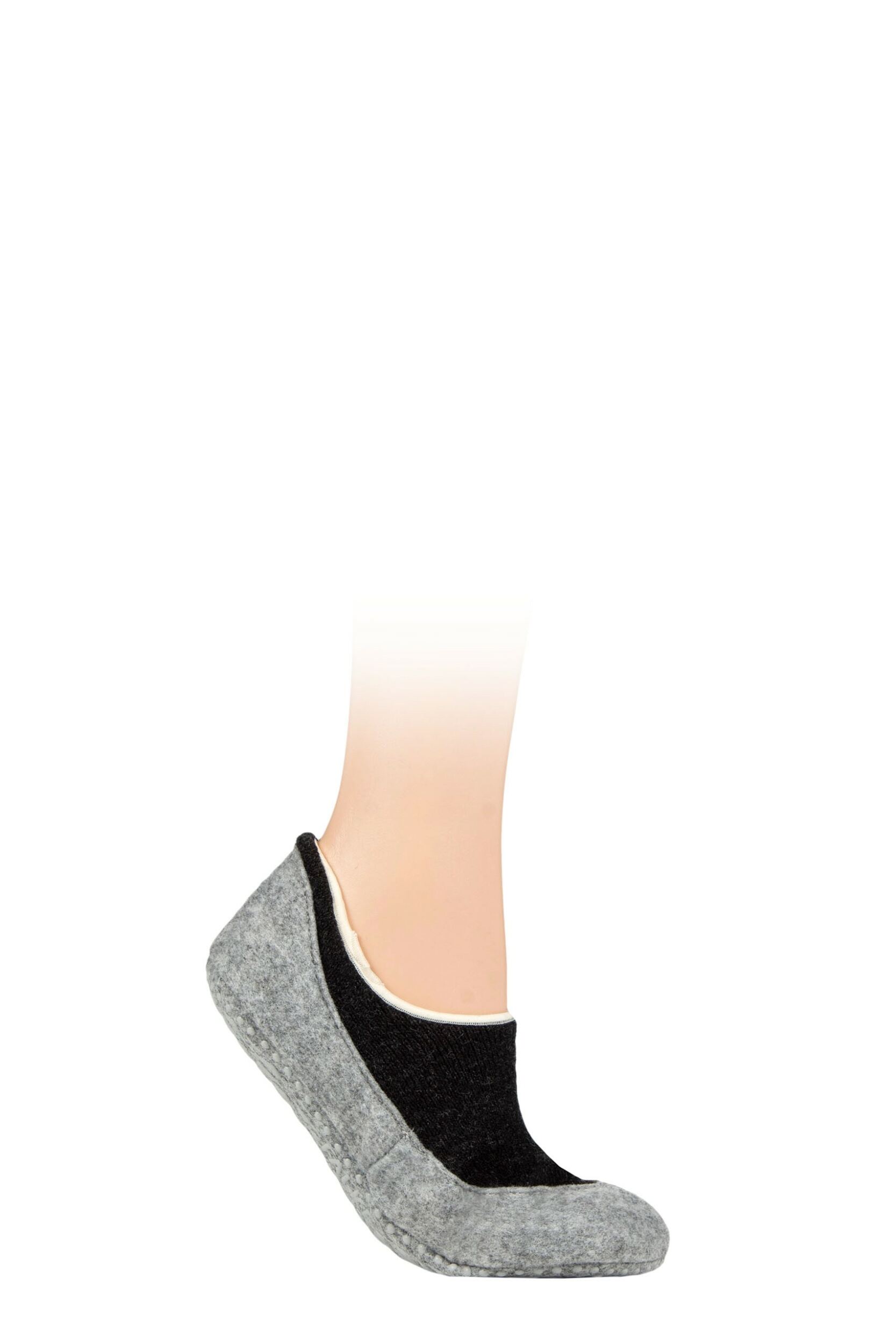 Women's 1 Pair Falke CosyShoe Shorter Cut Virgin Wool Home Socks Anthracite Melange 4-5 Ladies