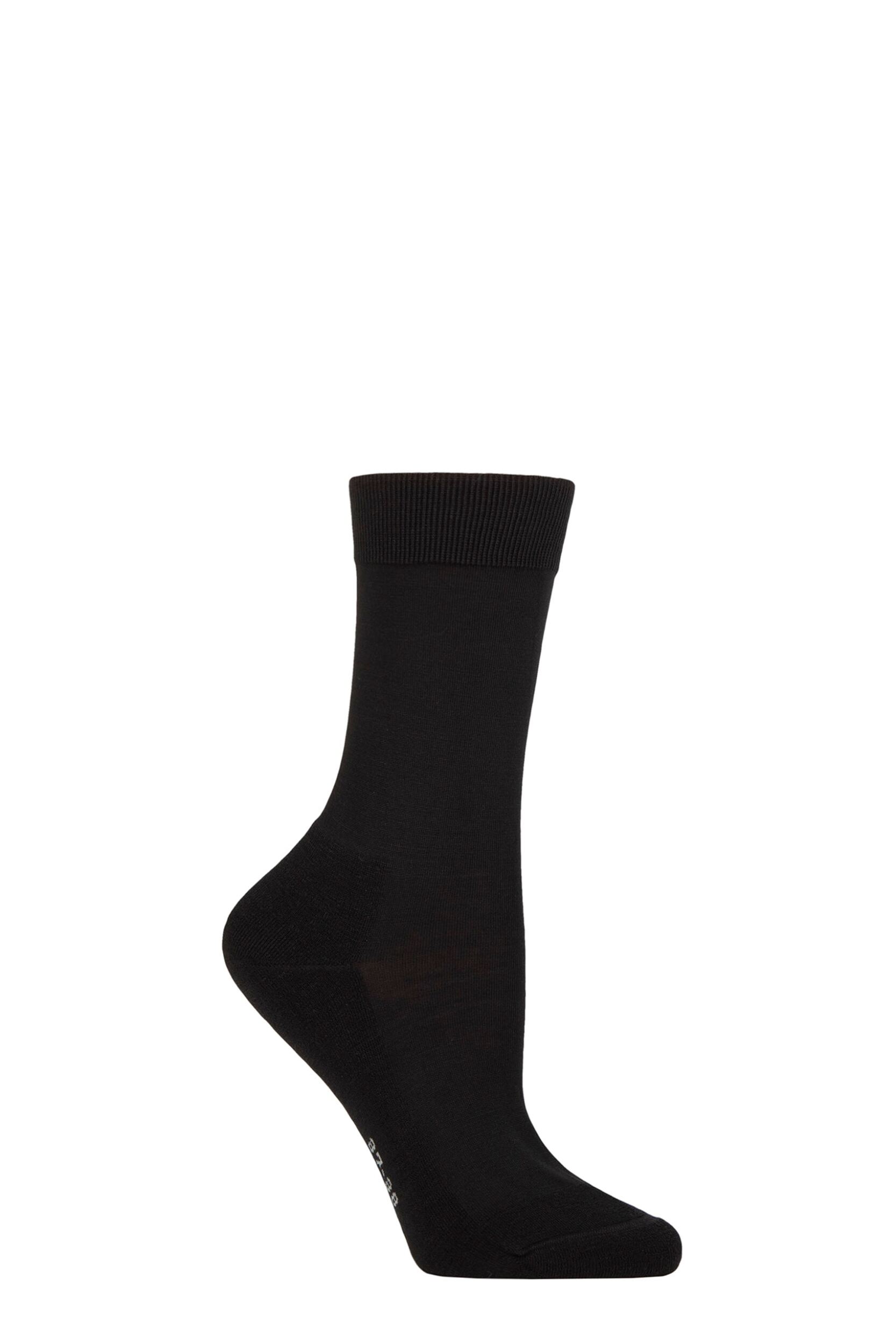 Women's 1 Pair Falke Climawool Recycled Yarn Socks Black 7-8 Ladies