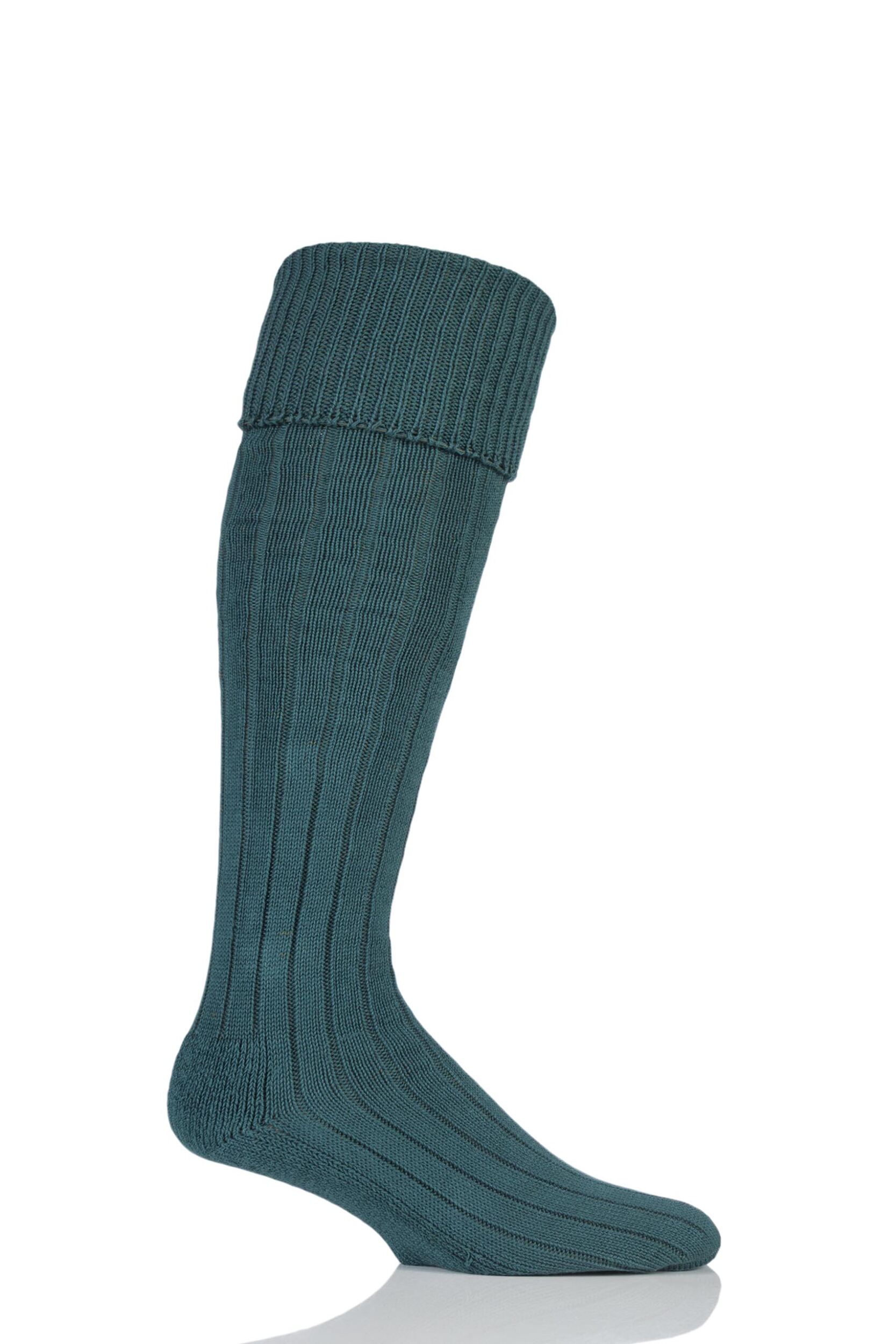 1 Pair Rich Green Birkdale Cotton Cushioned Knee High Golf Socks Men's 7-11 Mens - Glenmuir