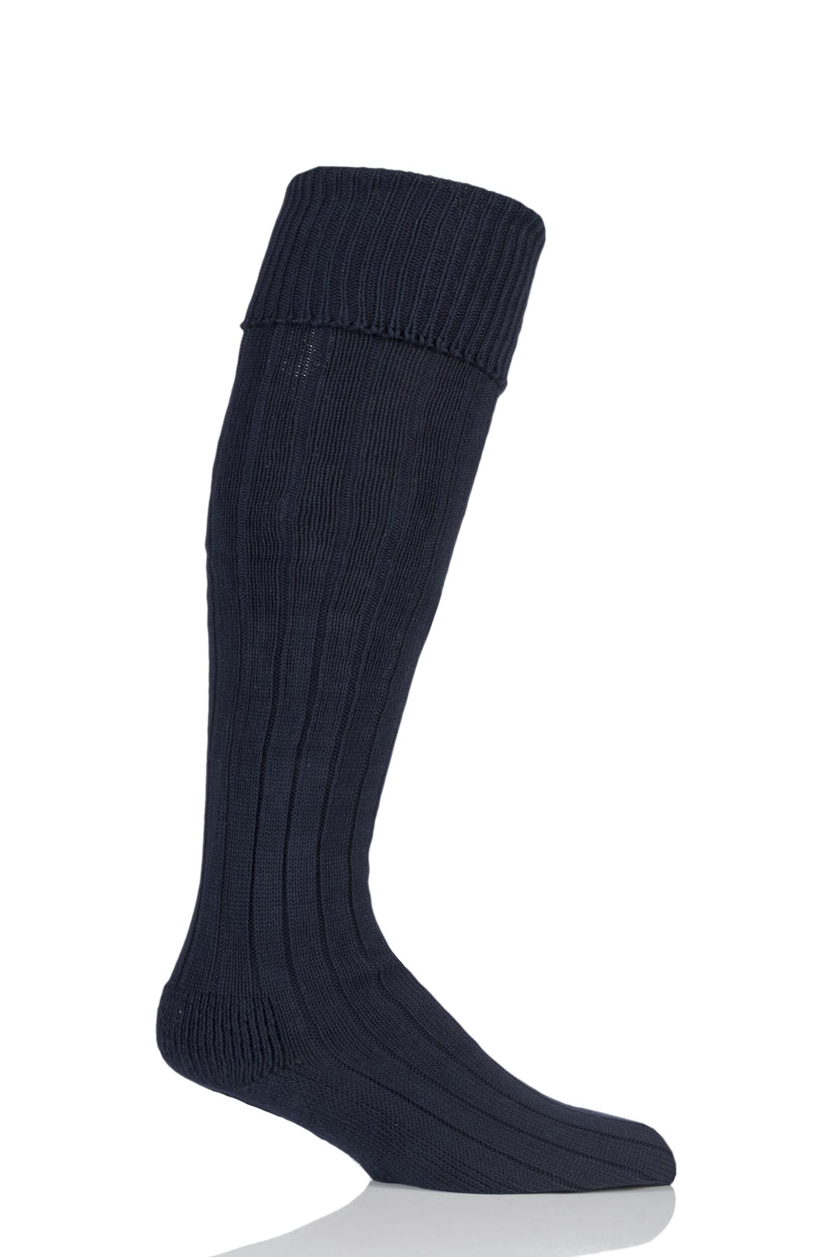 1 Pair Rich Navy Birkdale Cotton Cushioned Knee High Golf Socks Men's 7-11 Mens - Glenmuir