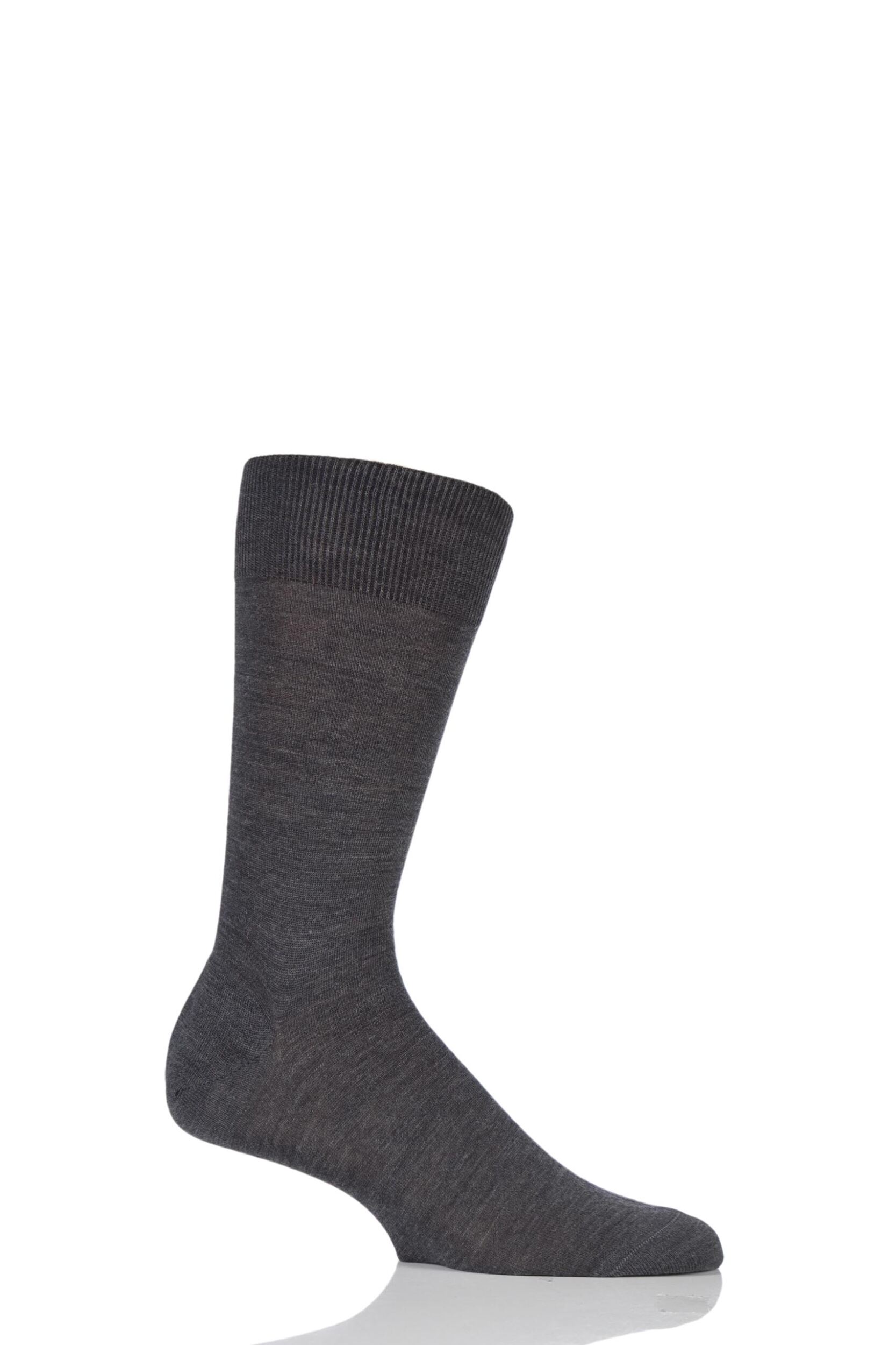 1 Pair Dark Grey Mix Camden Merino Wool Plain Socks Men's 10-12 Mens - Pantherella