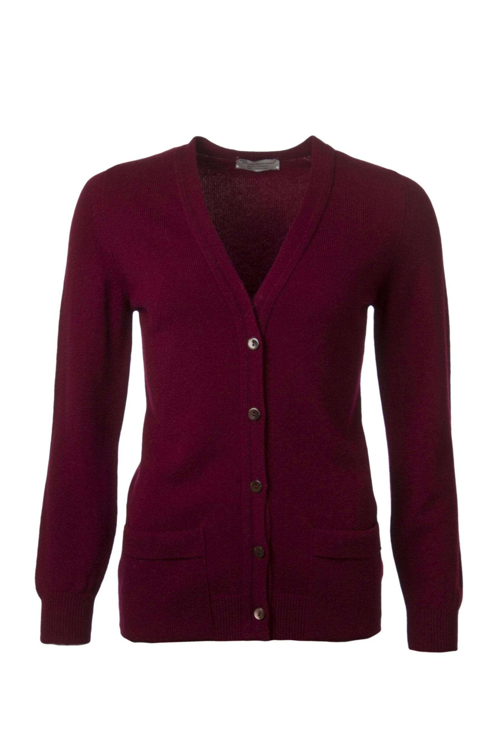 Ladies Great & British Knitwear 100% Lambswool V Neck Cardigan With ...