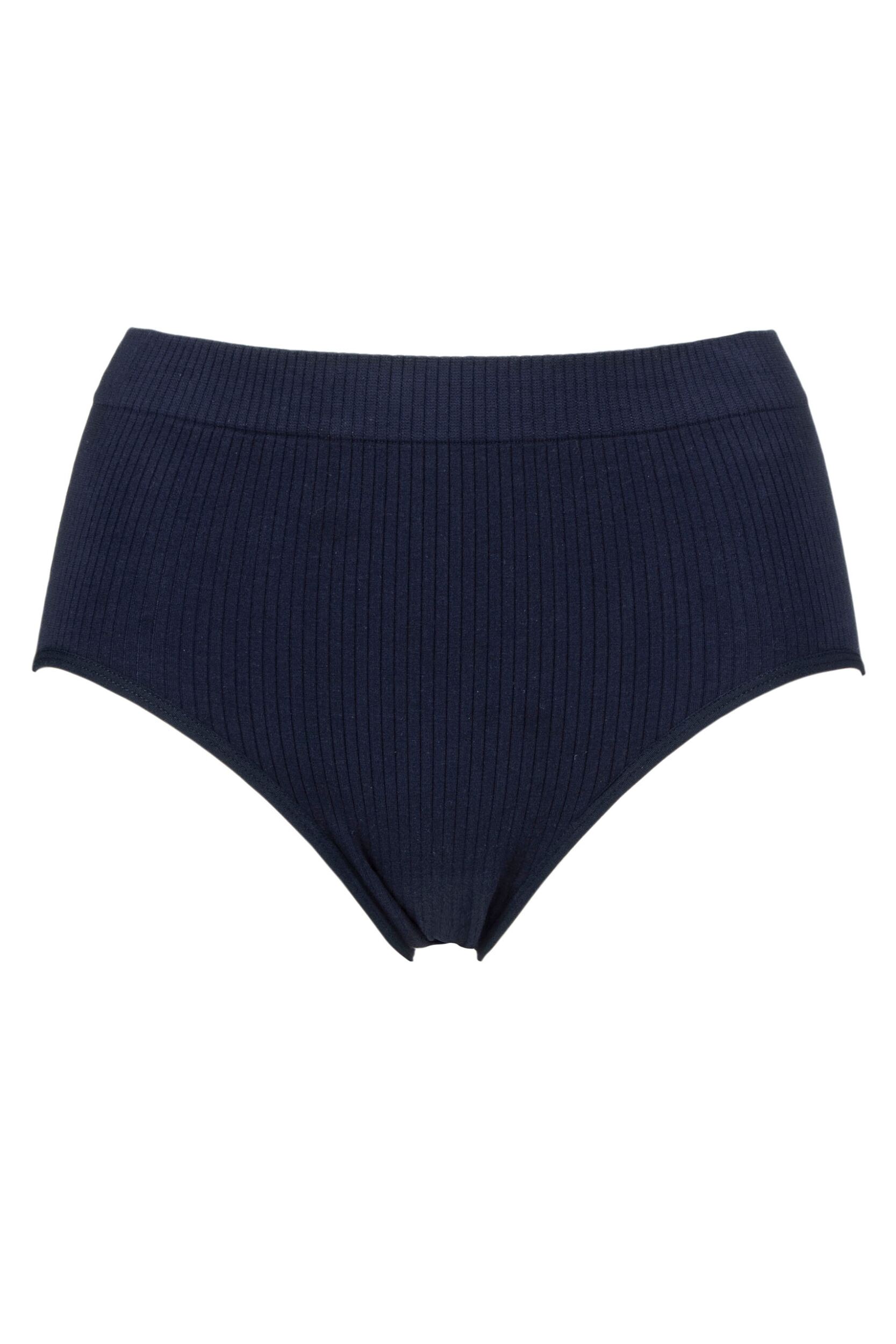 Women's 1 Pack Ambra Organic Cotton Full Brief Underwear Navy UK 8-10