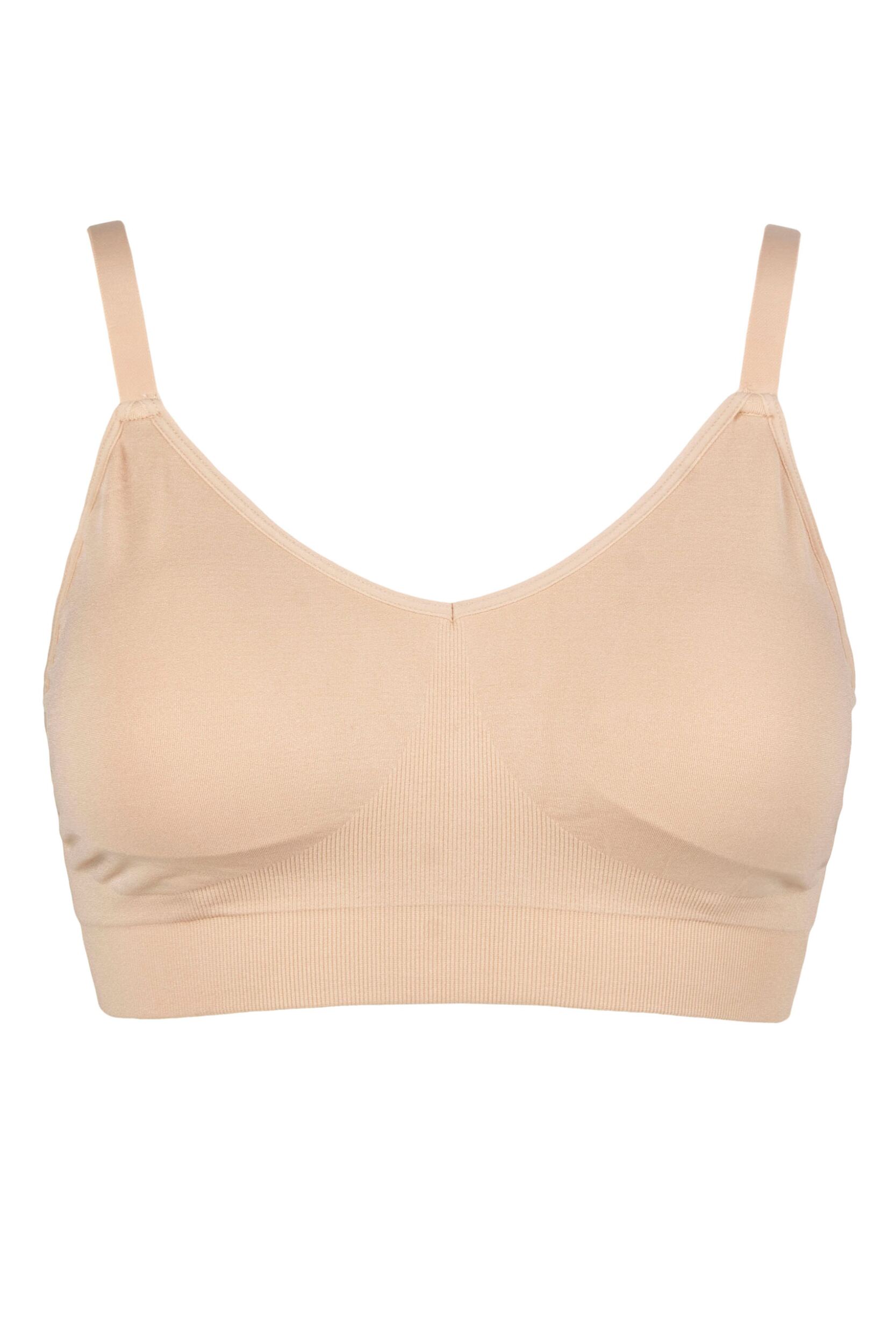 Women's 1 Pack Ambra Curvesque Support Wirefree Bra Nude UK 14-16