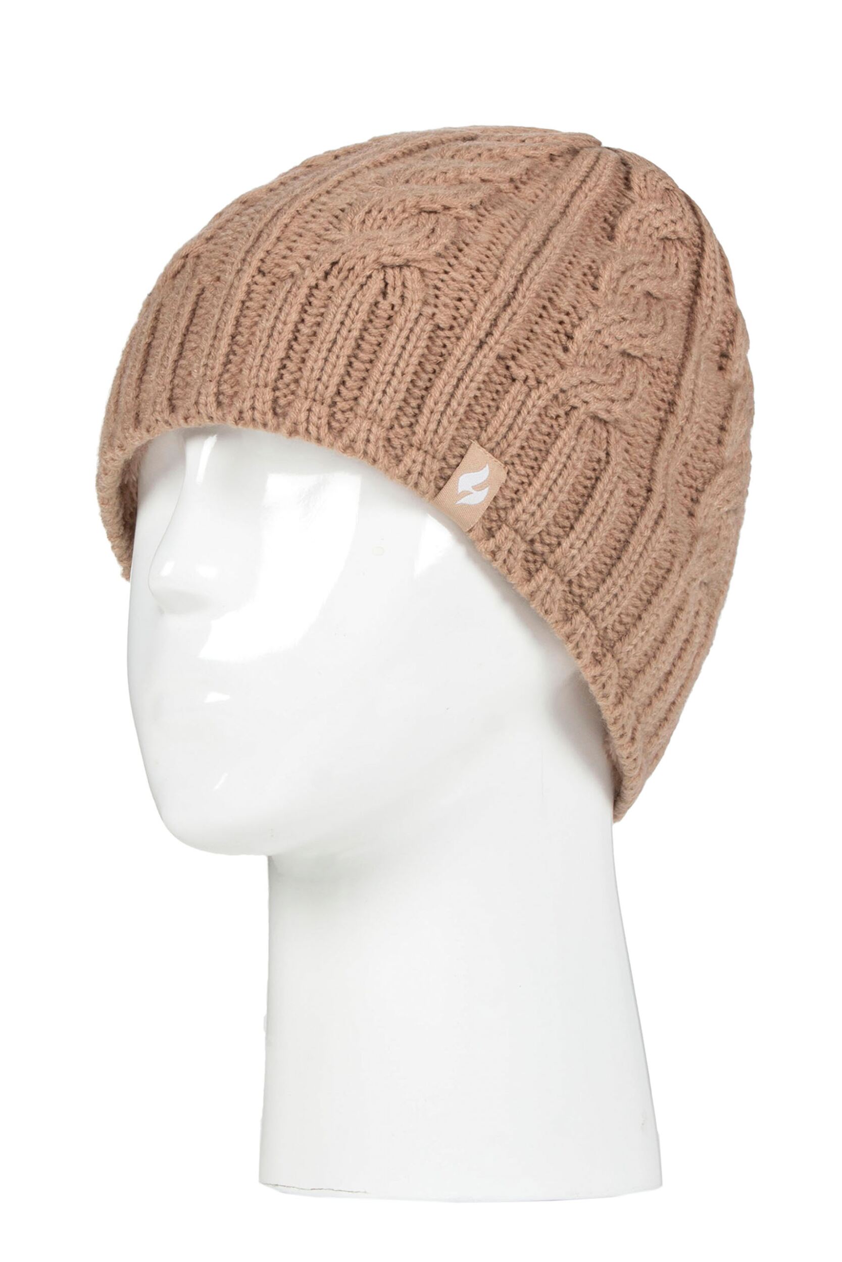 Women's 1 Pack Heat Holders 4.7 Tog Heatweaver Yarn Hat Beige One Size