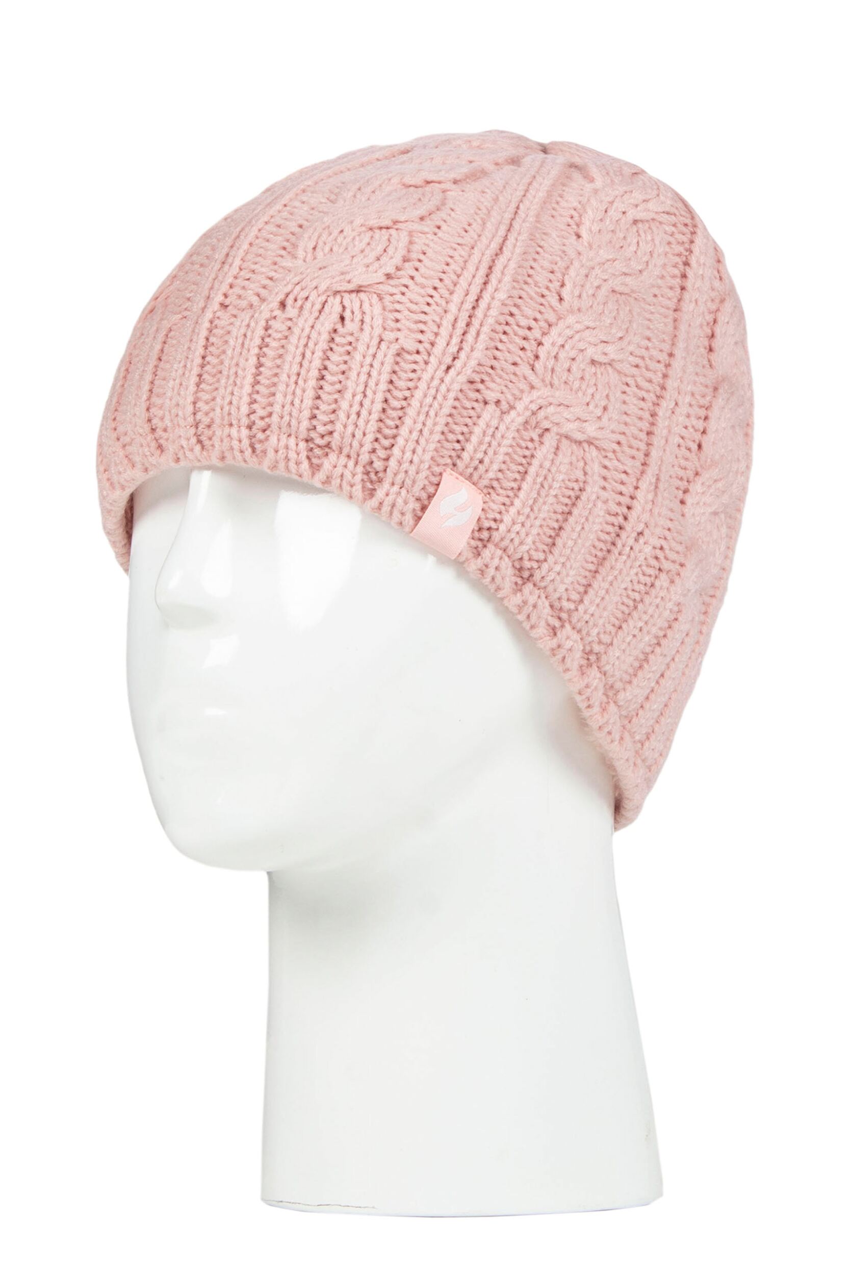 Women's 1 Pack Heat Holders 4.7 Tog Heatweaver Yarn Hat Dusky Pink One Size