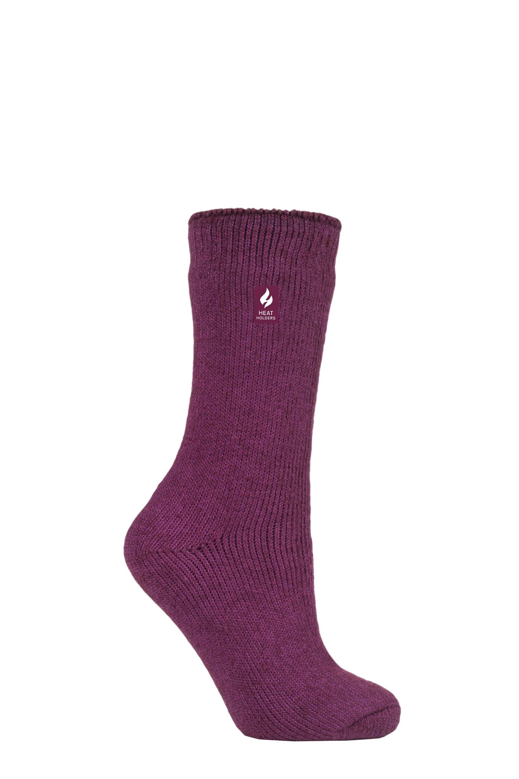 1 Pair Deep Fuchsia Original Thermal Socks Ladies 4-8 Ladies - Heat Holders