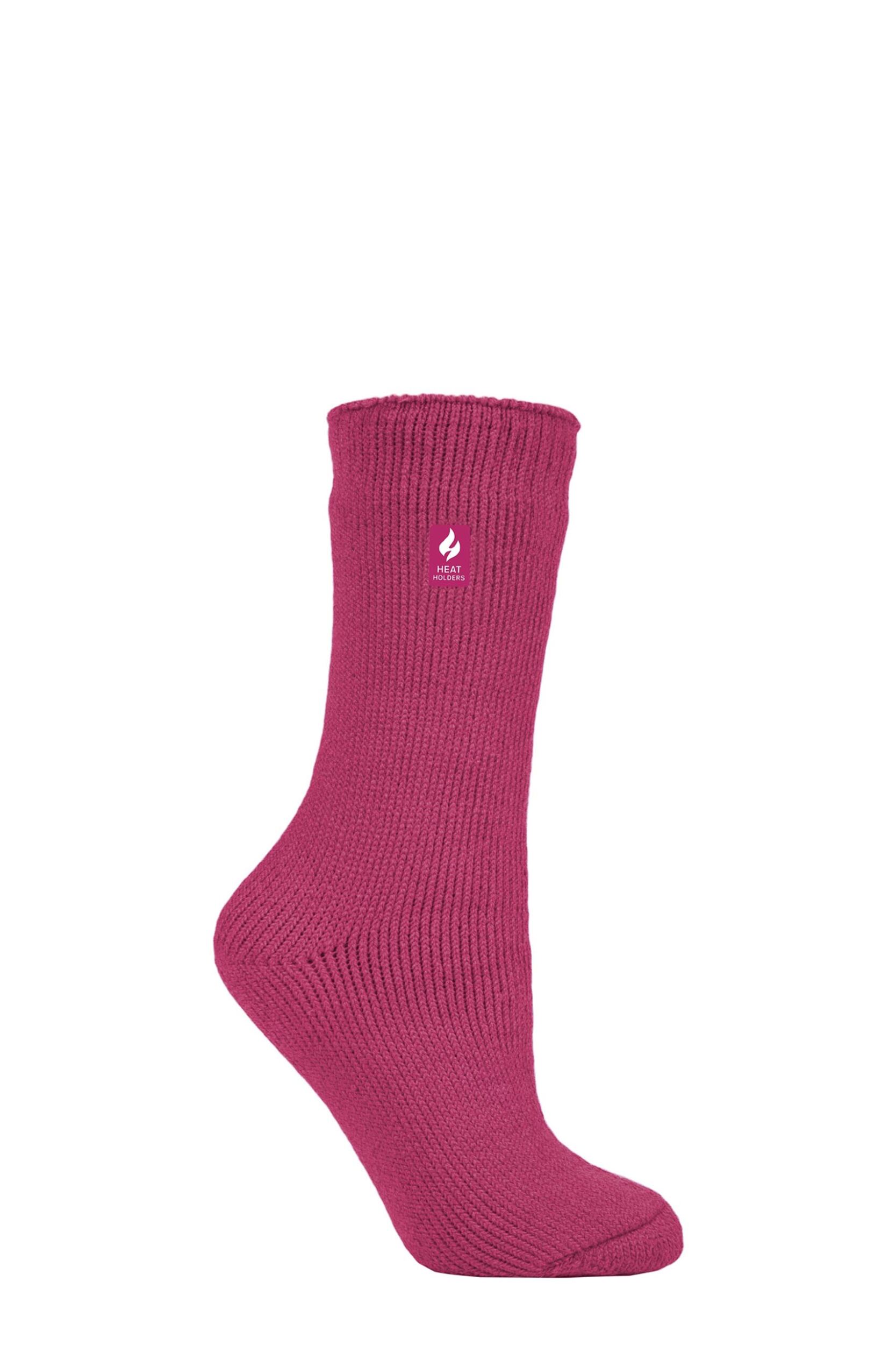 Women's 1 Pair SOCKSHOP Original Heat Holders 2.3 TOG Thermal Socks Raspberry 4-8 Ladies