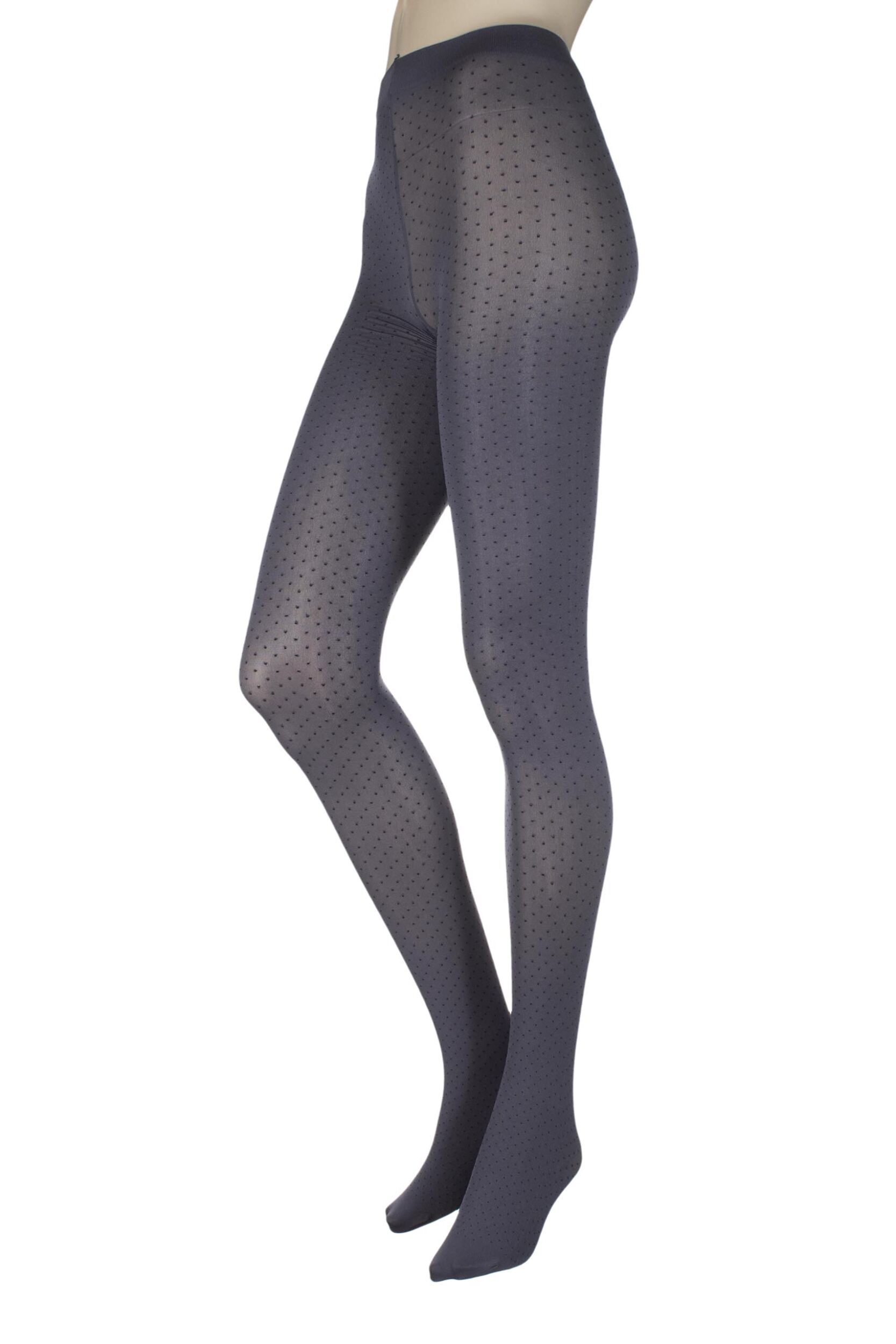 Image of Ladies 1 Pair Charnos Mini Spot Opaque Tights