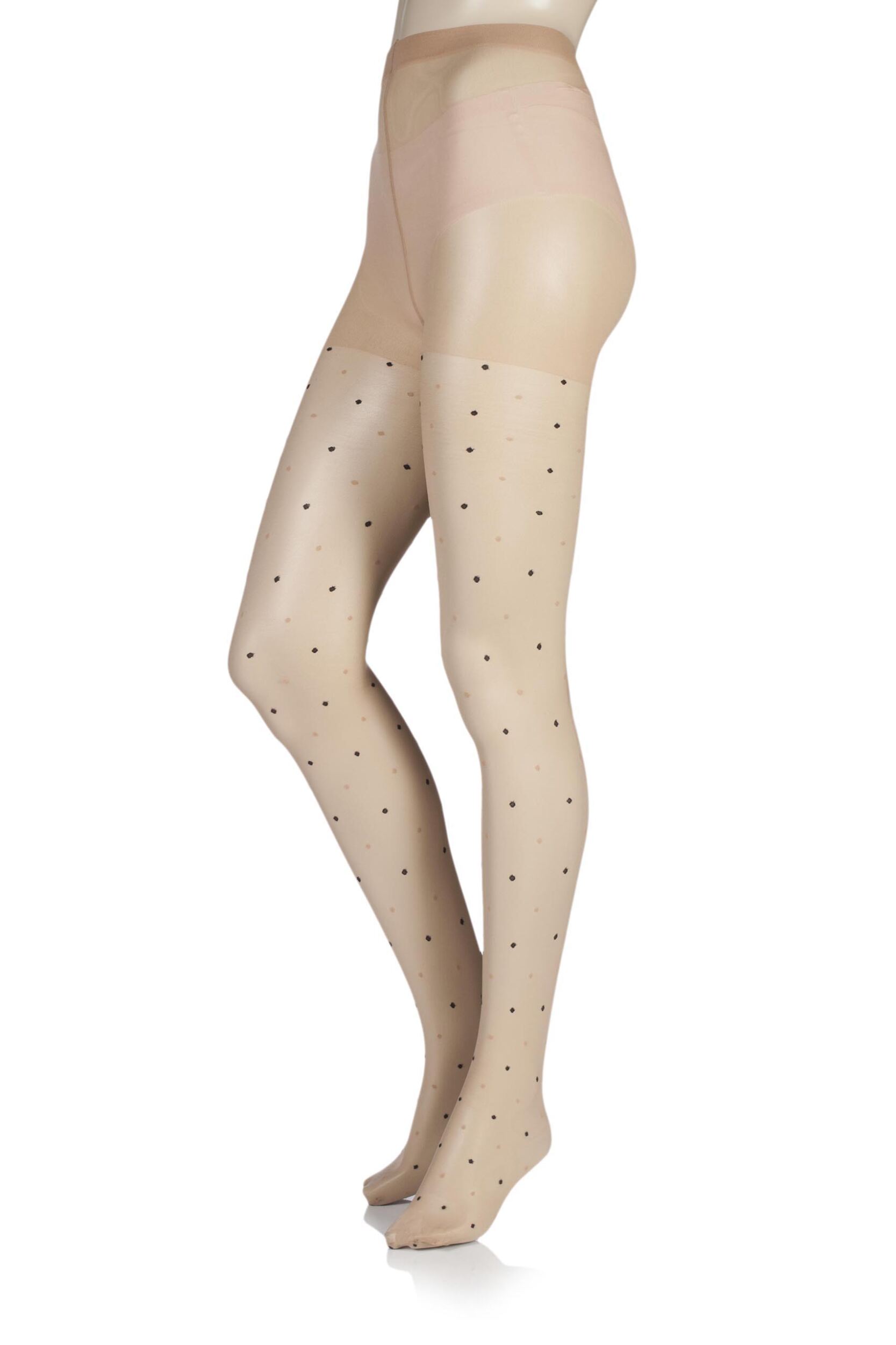 Image of Ladies 1 Pair Charnos Fashion Multi Coloured Spot Tights