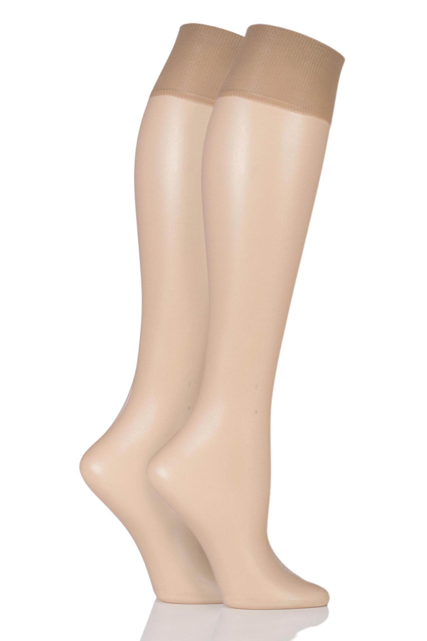 Image of Ladies 2 Pair Charnos Simply Bare Knee Highs