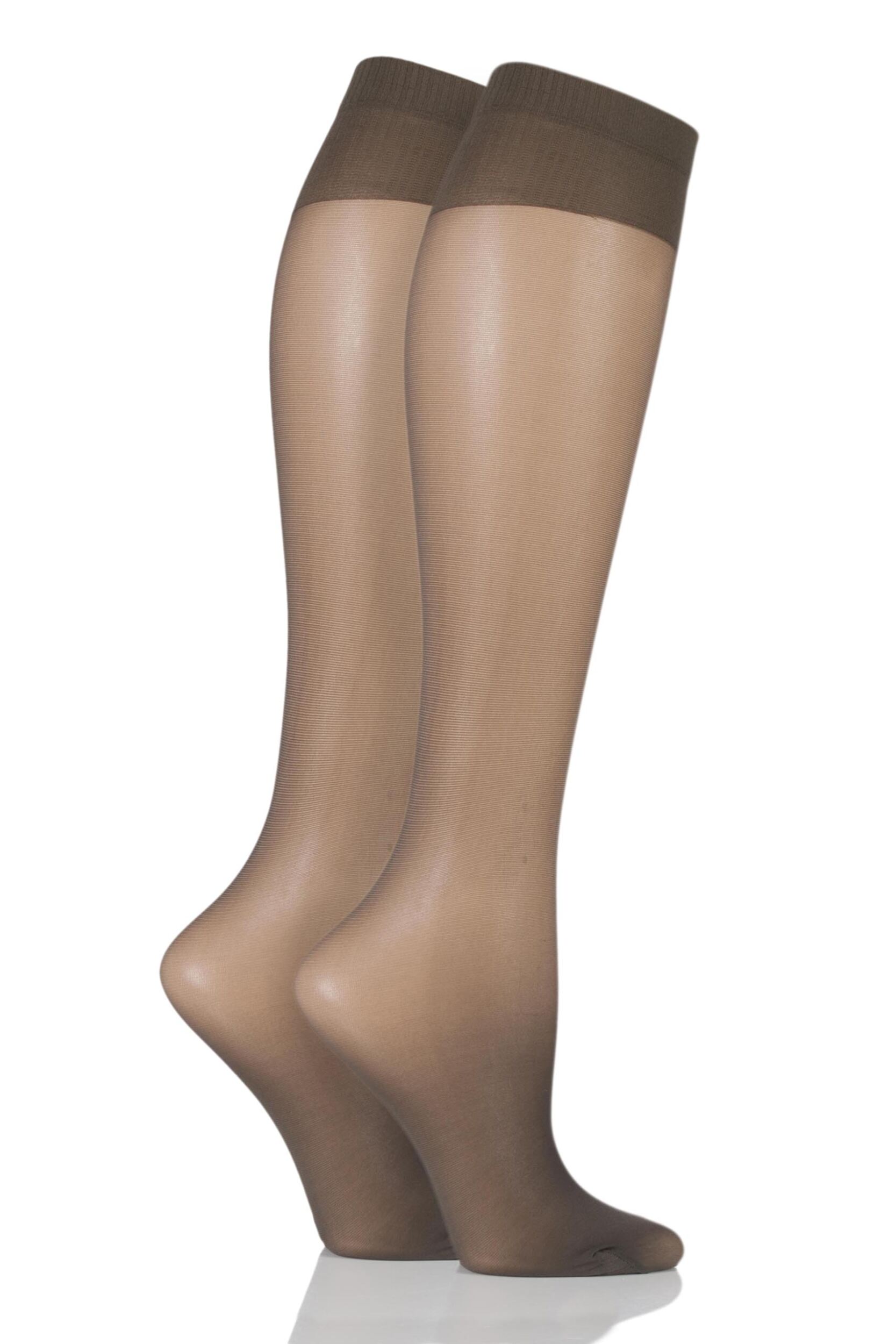 Image of Ladies 2 Pair Charnos 15 Denier Trouserwear Knee Highs