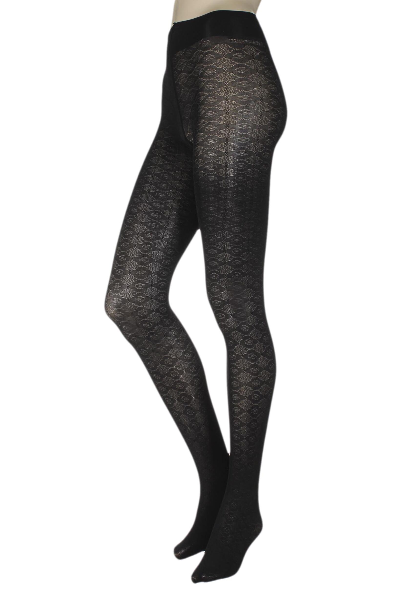 Image of Ladies 1 Pair Trasparenze Damasco Opaque Tights