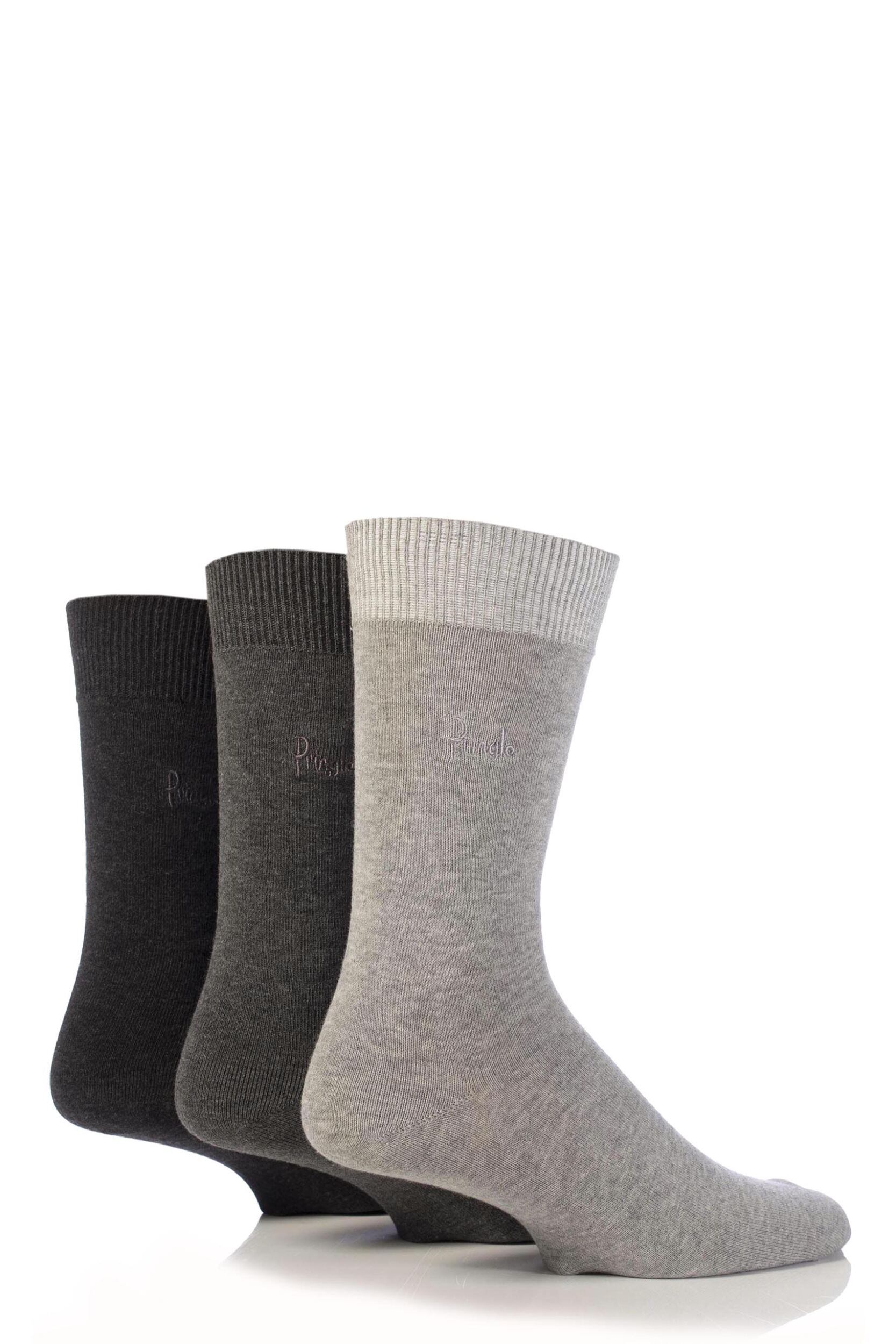 3 Pair Charcoal Grey Endrick Plain Trouser Socks Men's 7-11 Mens - Pringle