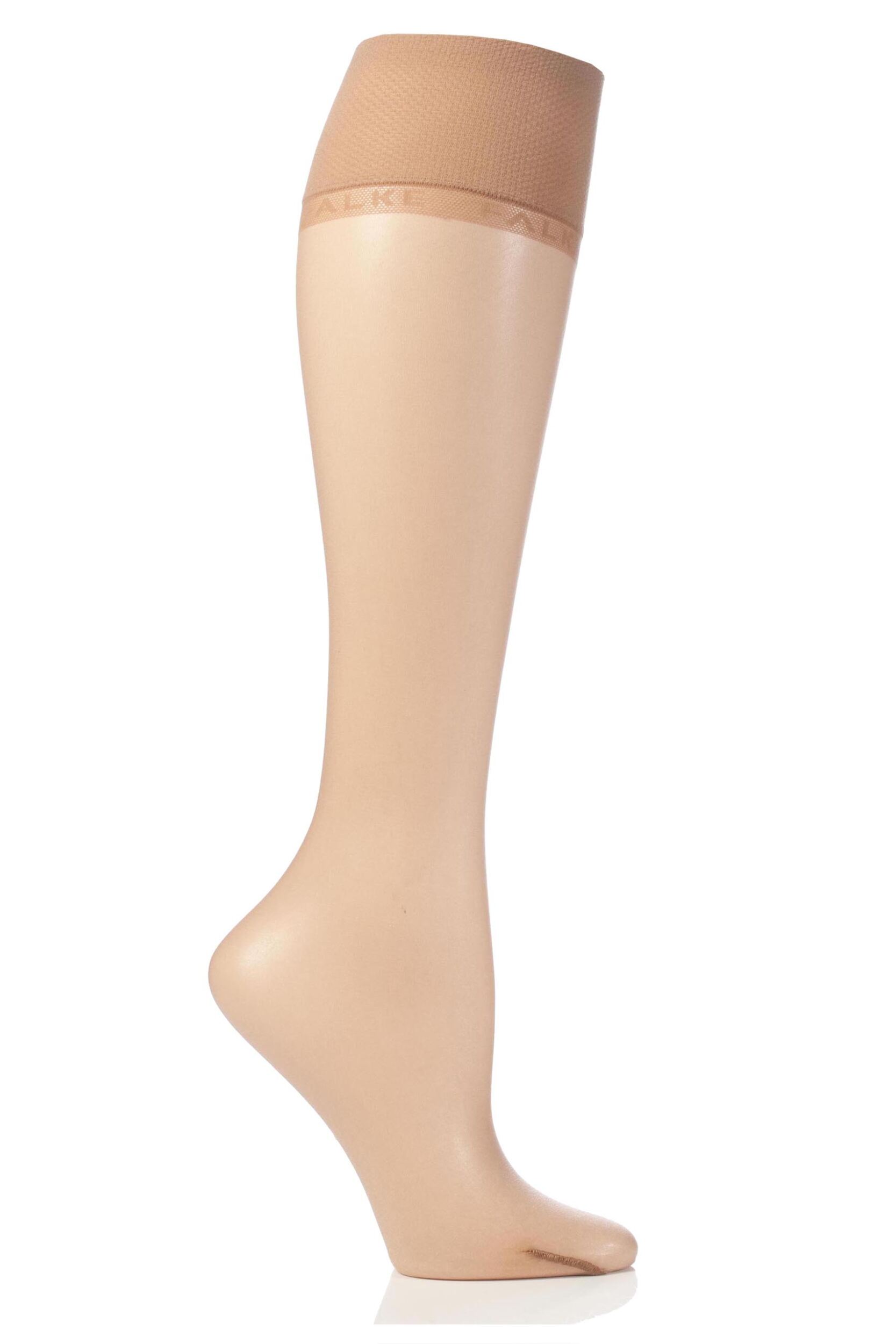 1 Pair Powder Shelina 12 Denier Ultra Transparent Knee Highs With Shimmer Ladies 2.5-5 Ladies - Falke