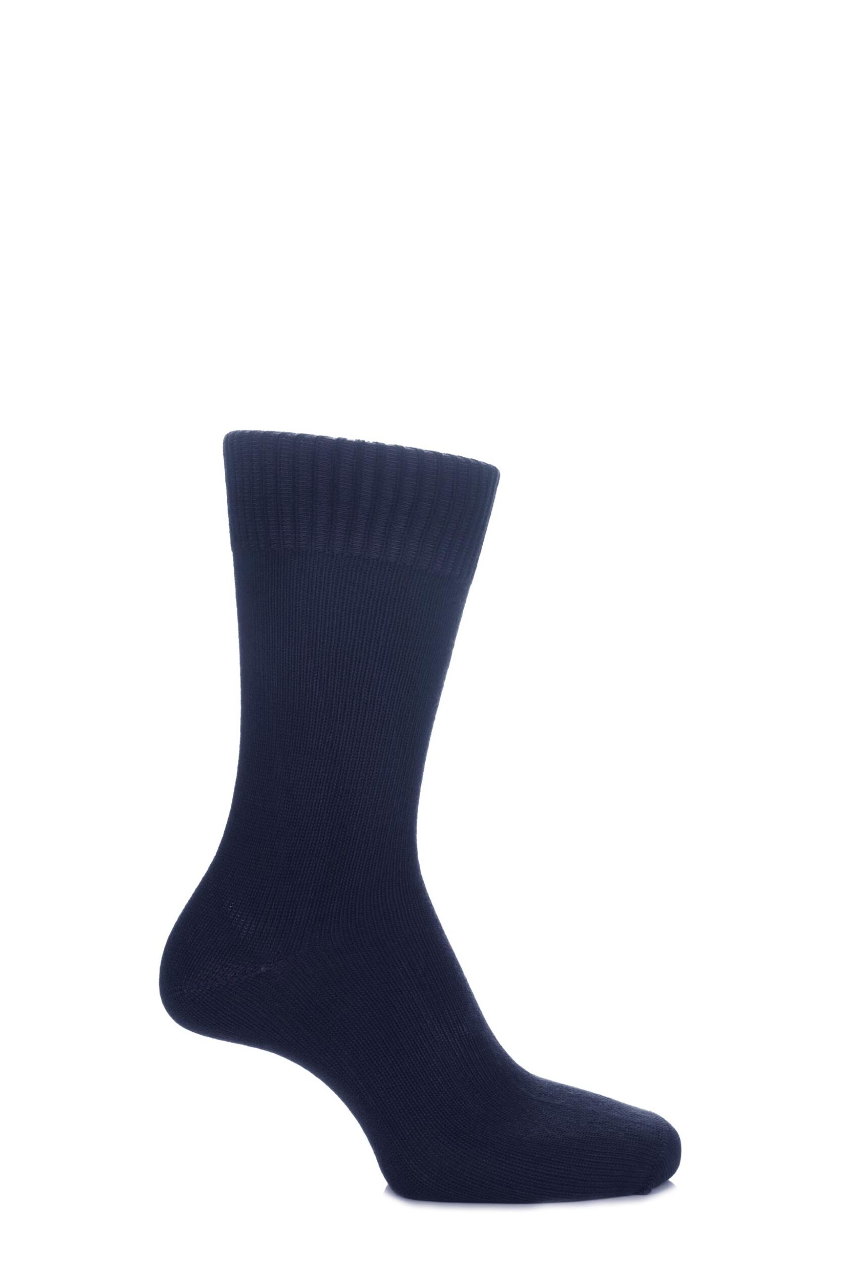 1 Pair Navy of London Bamboo Plain Knit True Socks Unisex 11-13 Unisex - SOCKSHOP of London