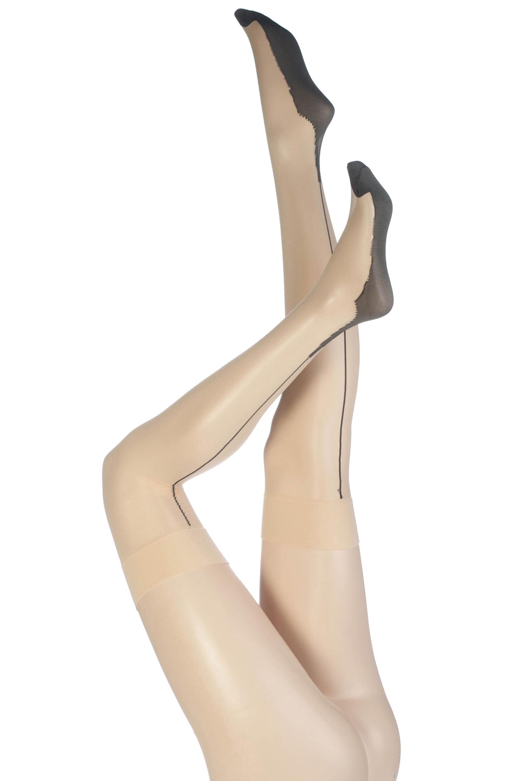 Image of Ladies 1 Pair Jonathan Aston Contrast Seam And Heel Stockings