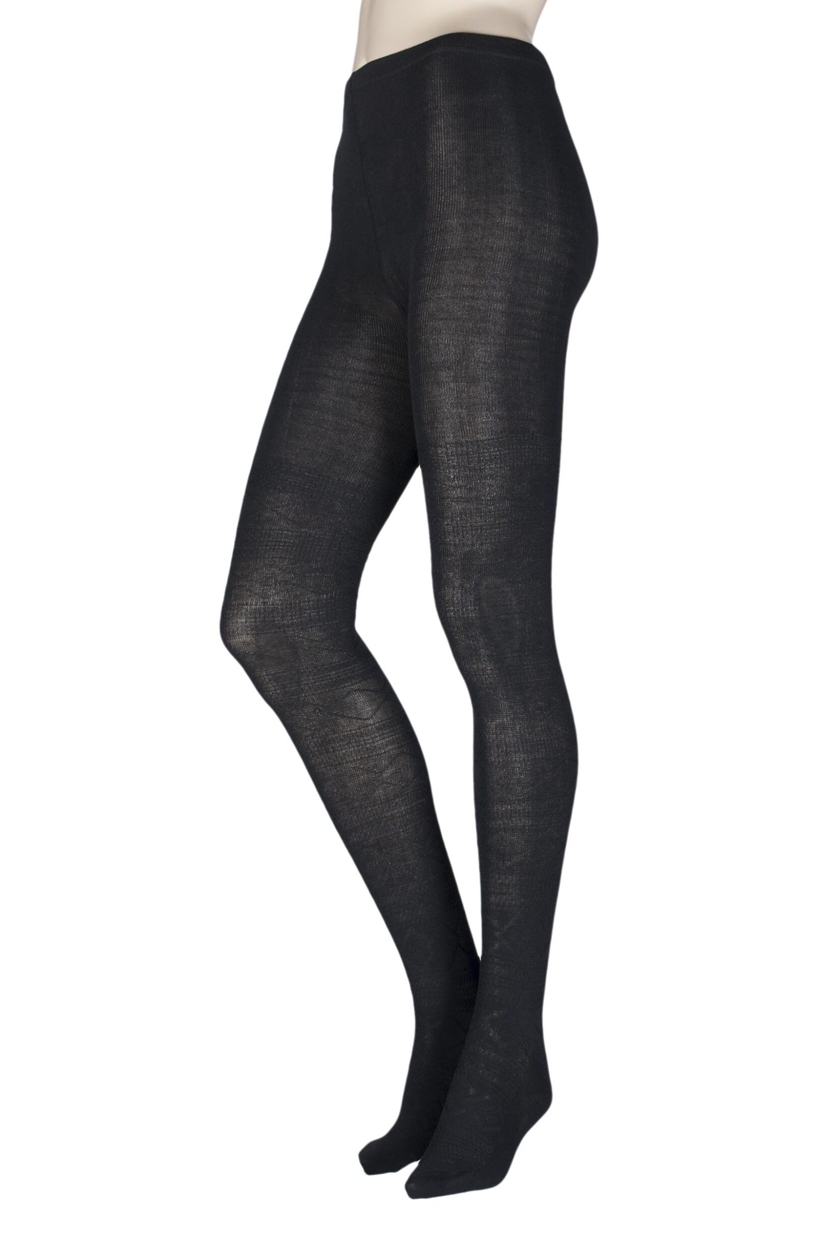 Image of Ladies 1 Pair Elle Nordic Diamond Patterned Tights