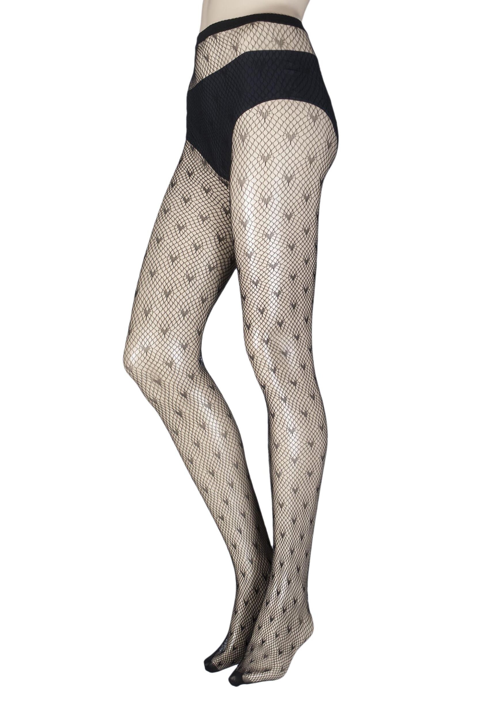 Image of Ladies 1 Pair Elle Hearts Net Tights