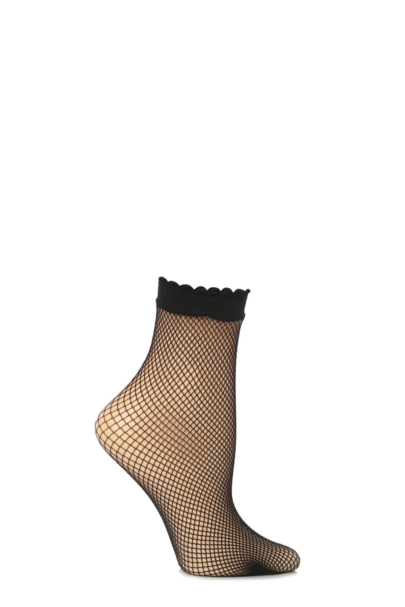 Image of Ladies 1 Pair Trasparenze Idra Fishnet Ankle High Socks