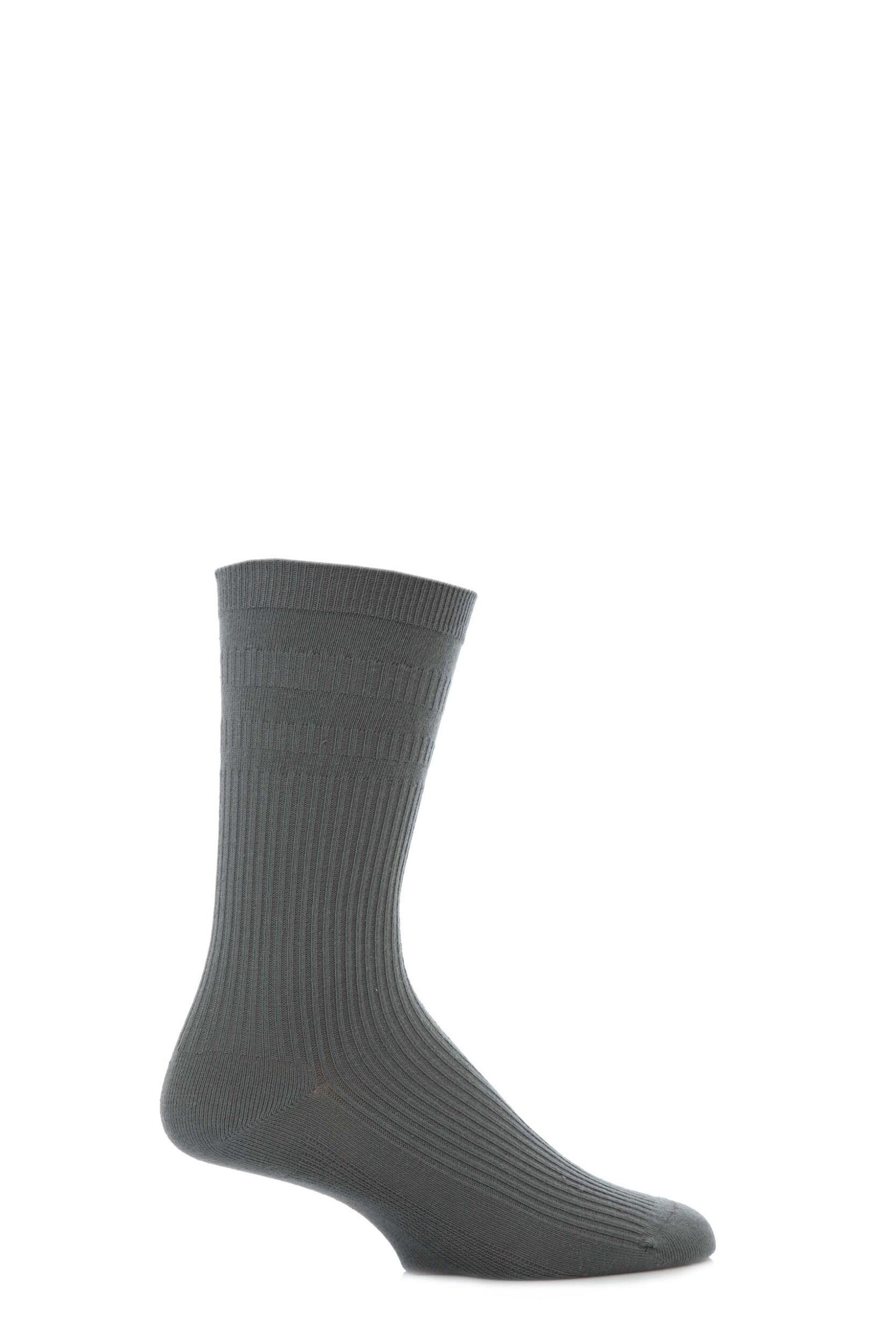 1 Pair Mid Grey Original Cotton Softop Socks Men's 11-13 Mens - HJ Hall