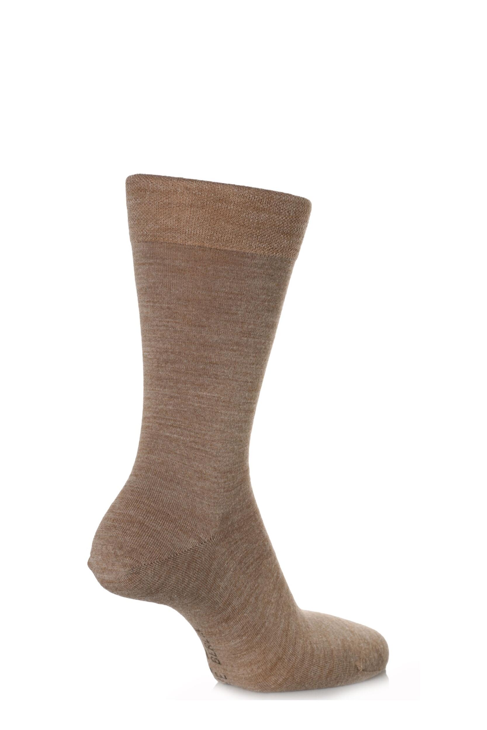 1 Pair Nutmeg Melange Sensitive Berlin Virgin Wool Left and Right Socks With Comfort Cuff Men's 8.5-11 Mens - Falke