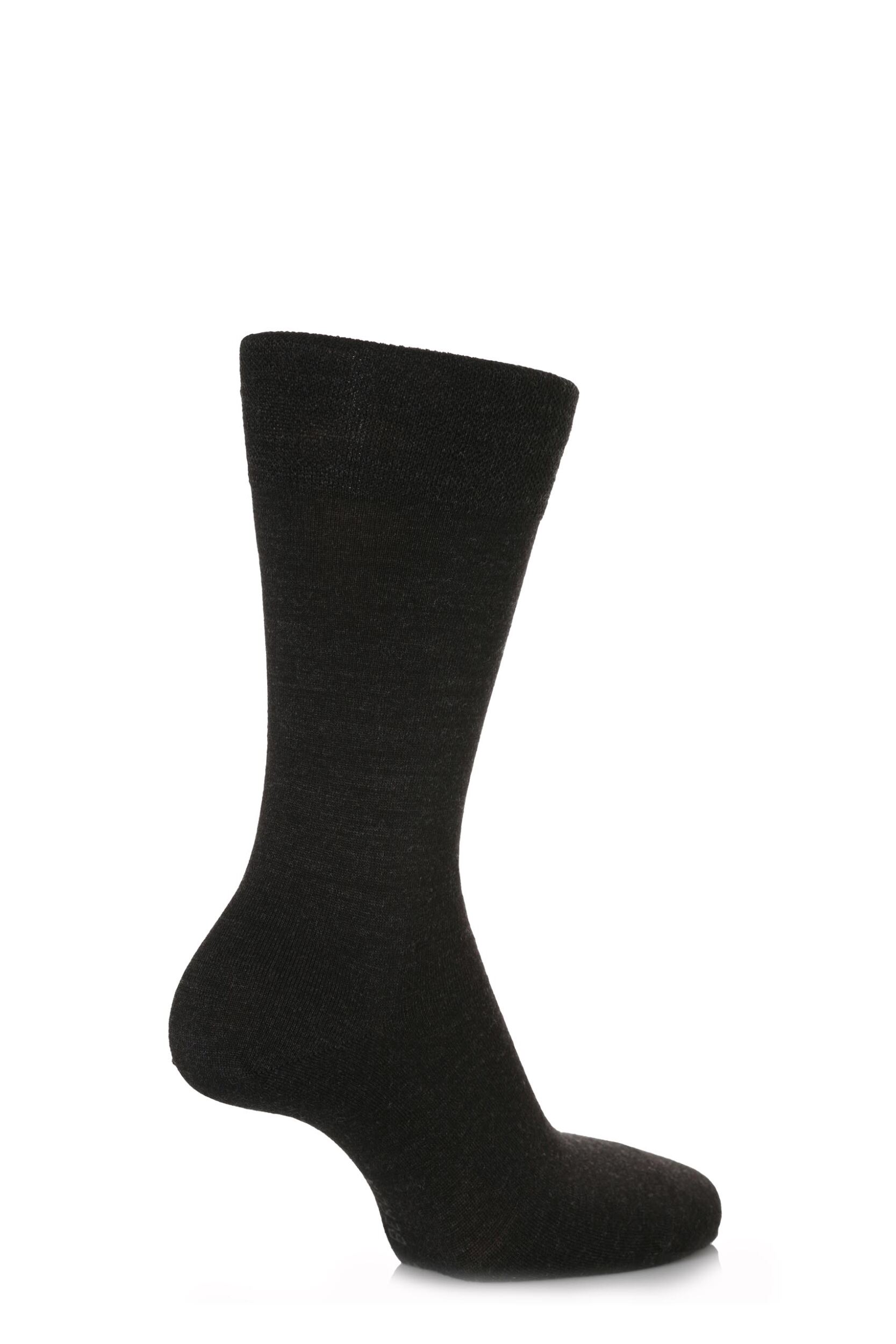 1 Pair Anthracite Melange Sensitive Berlin Virgin Wool Left and Right Socks With Comfort Cuff Men's 5.5-8 Mens - Falke