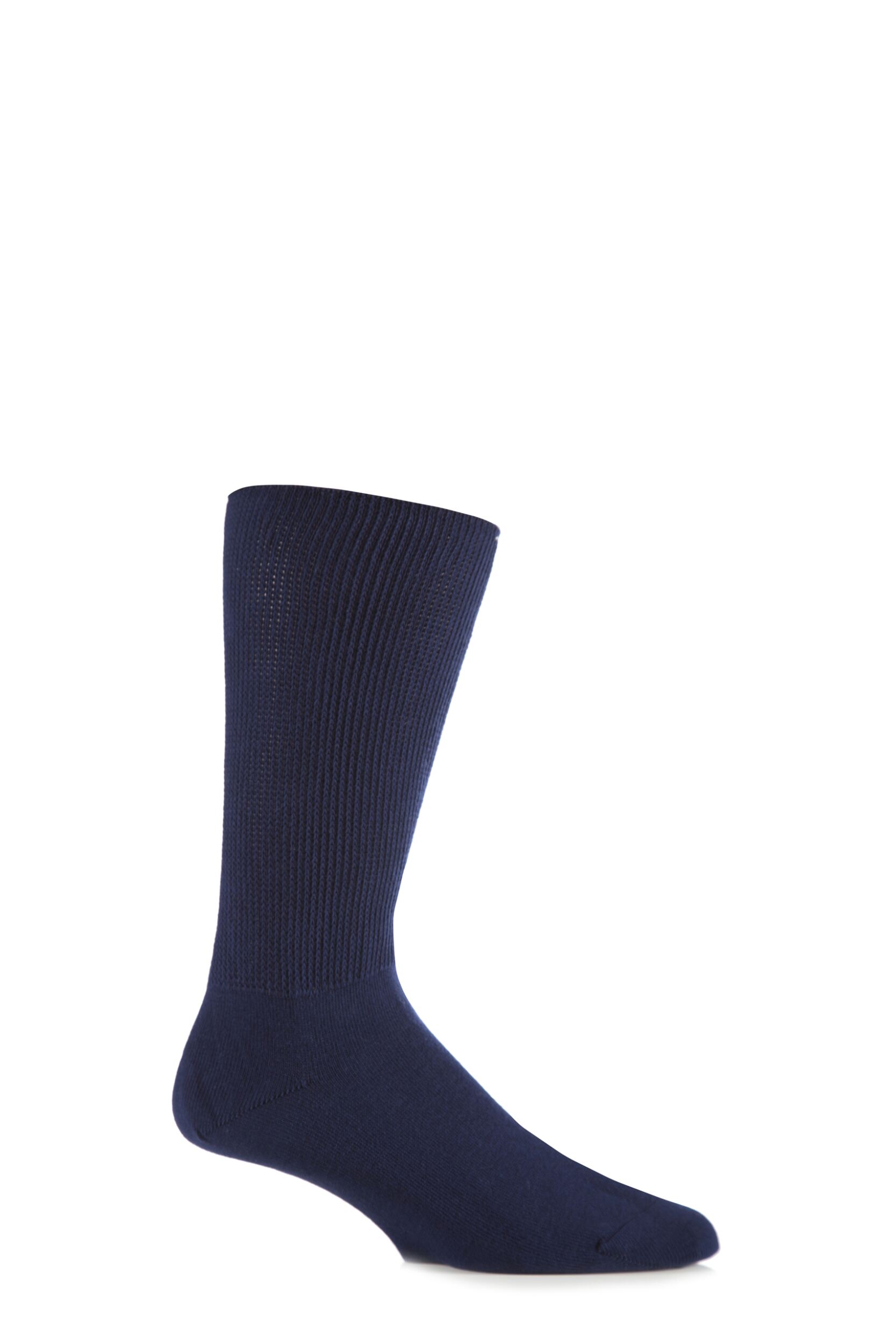 1 Pair Navy Footnurse Oedema Extra Wide Cotton Socks Men's 6-8.5 Mens - Iomi