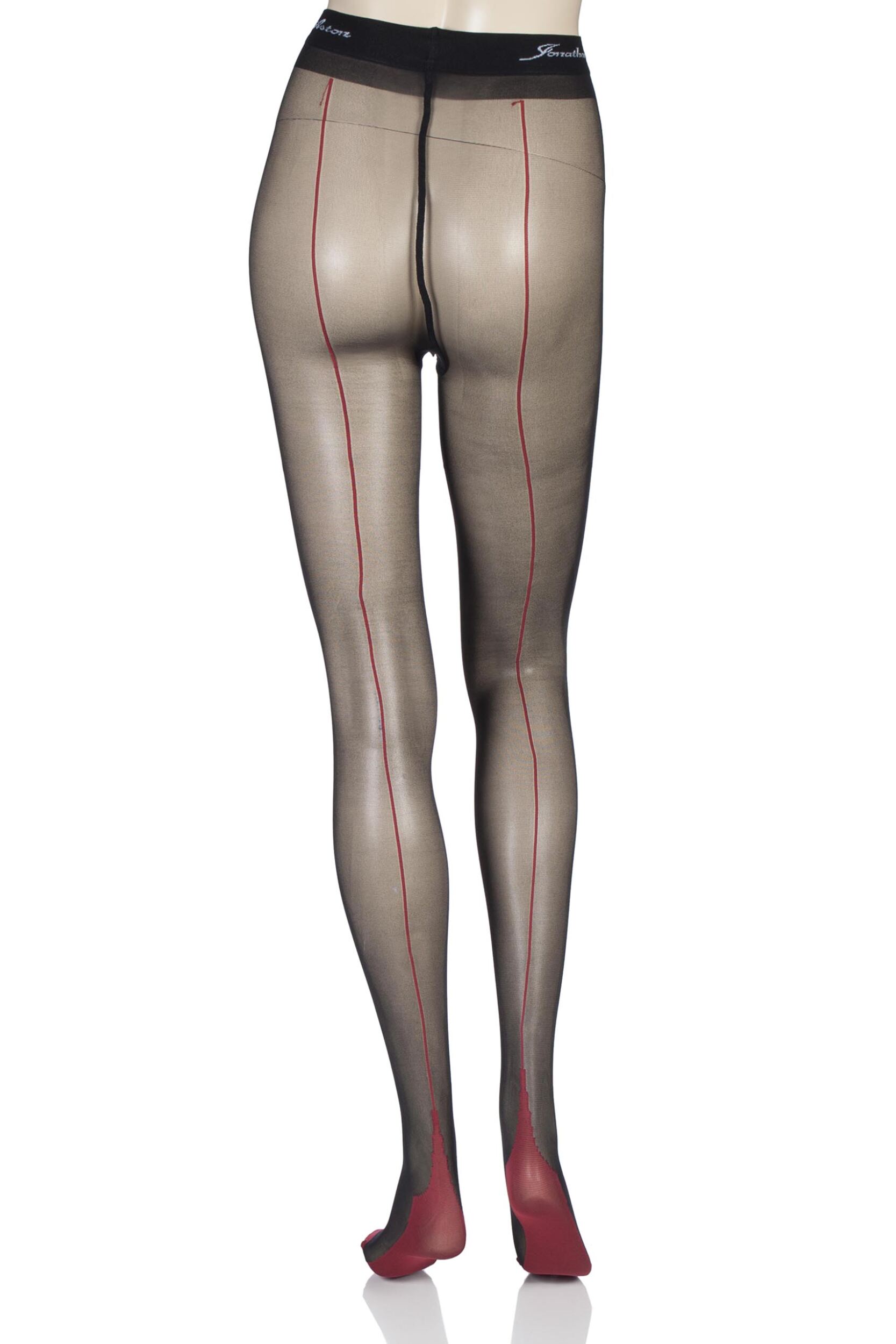 Image of Ladies 1 Pair Jonathan Aston Contrast Seam And Heel Tights