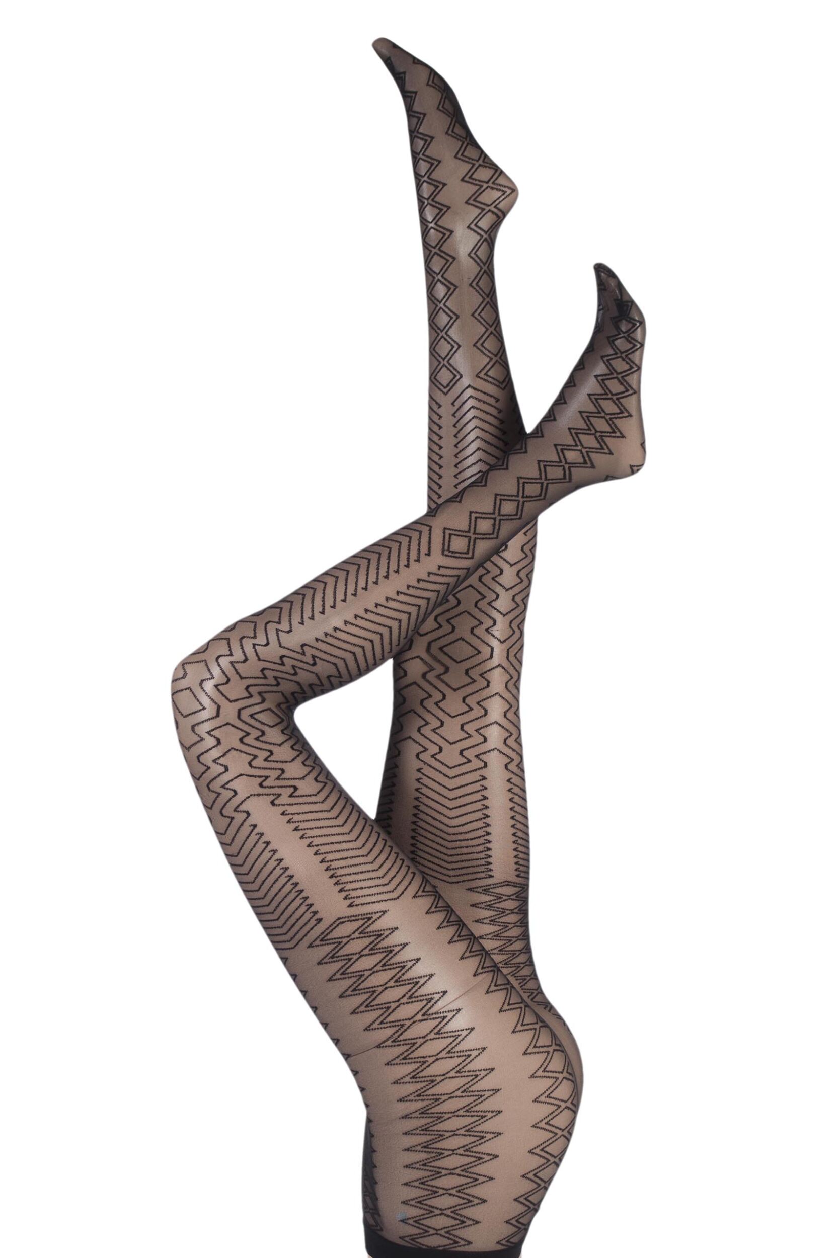 Image of Ladies 1 Pair Jonathan Aston Fusion Geometric Diamond Tights