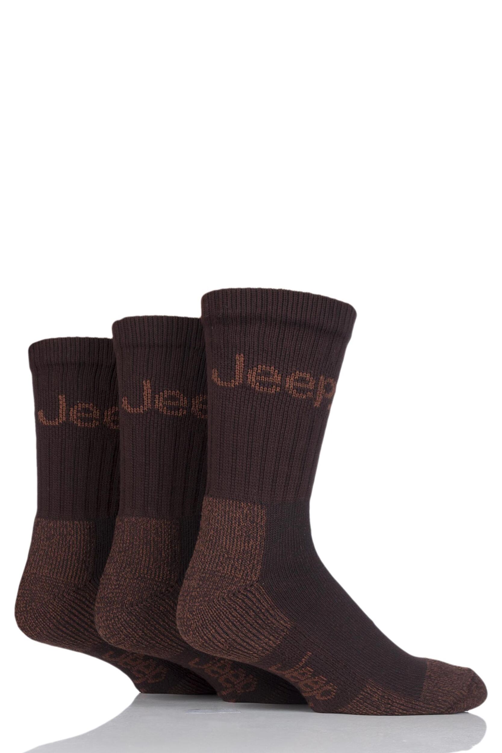 3 Pair Brown Luxury Terrain Socks Men's 6-11 Mens - Jeep