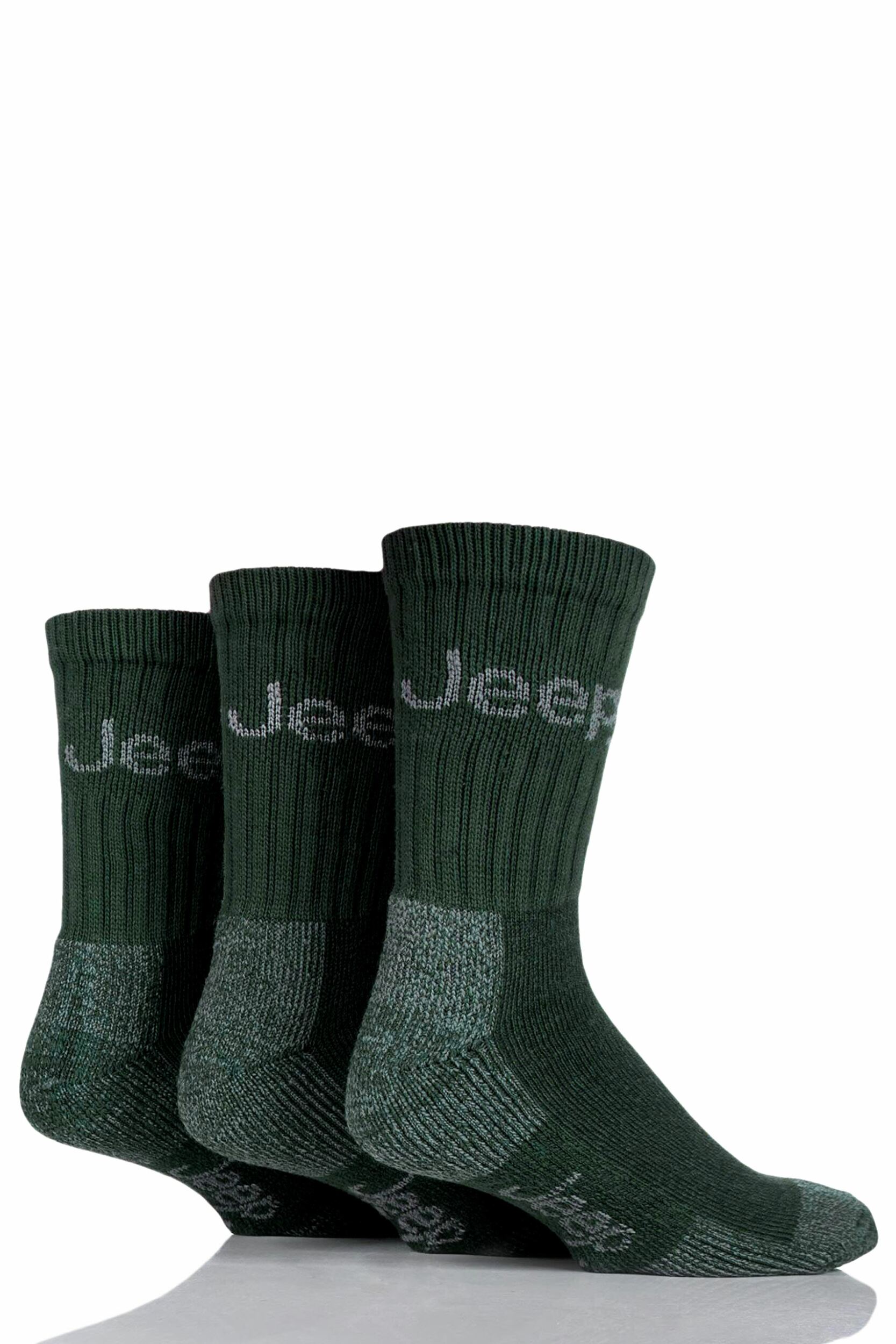 3 Pair Forest Green Luxury Terrain Socks Men's 6-11 Mens - Jeep