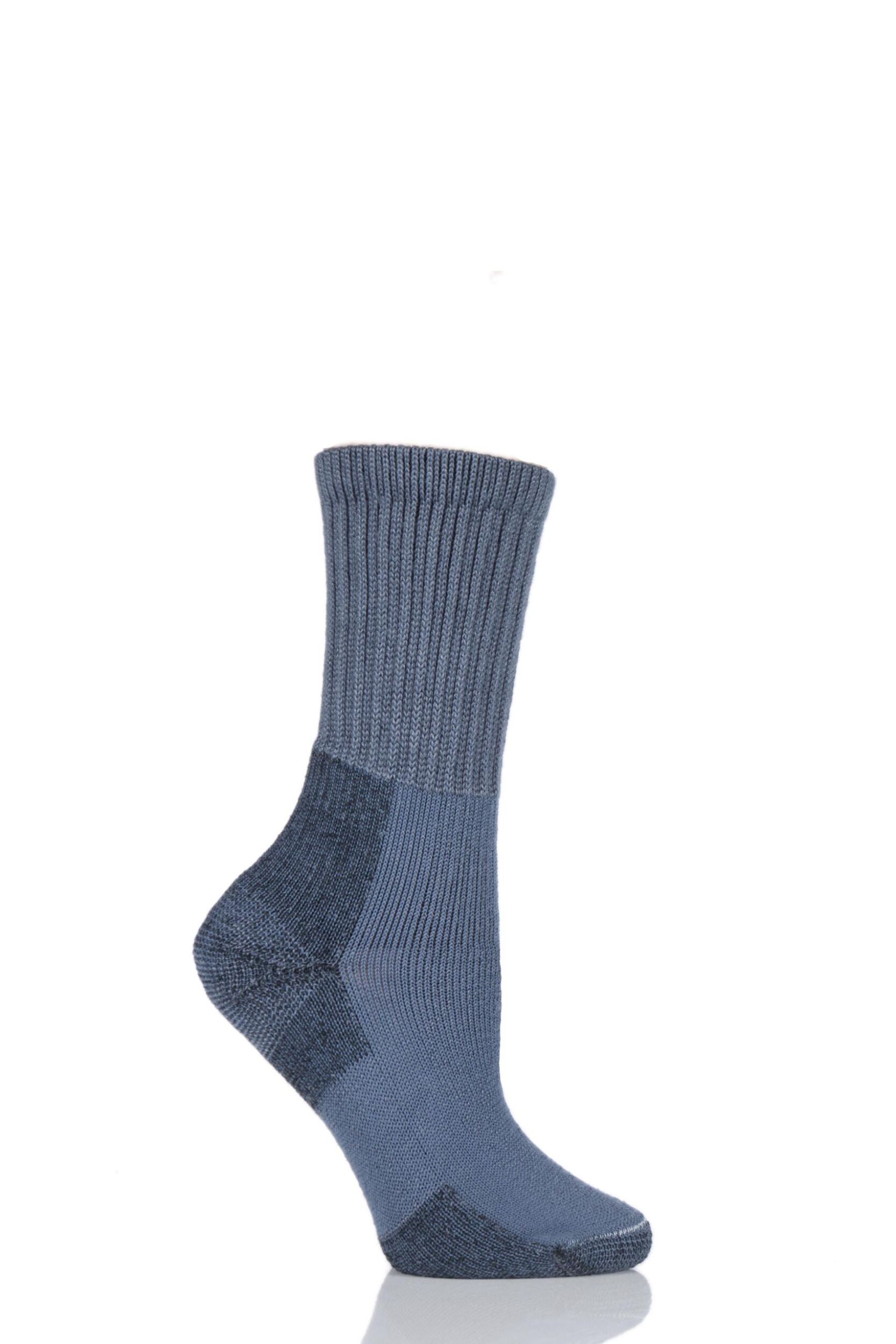 1 Pair Slate Blue Hiking Thick Cushion Socks With Thorlon Ladies 3-5.5 Ladies - Thorlos