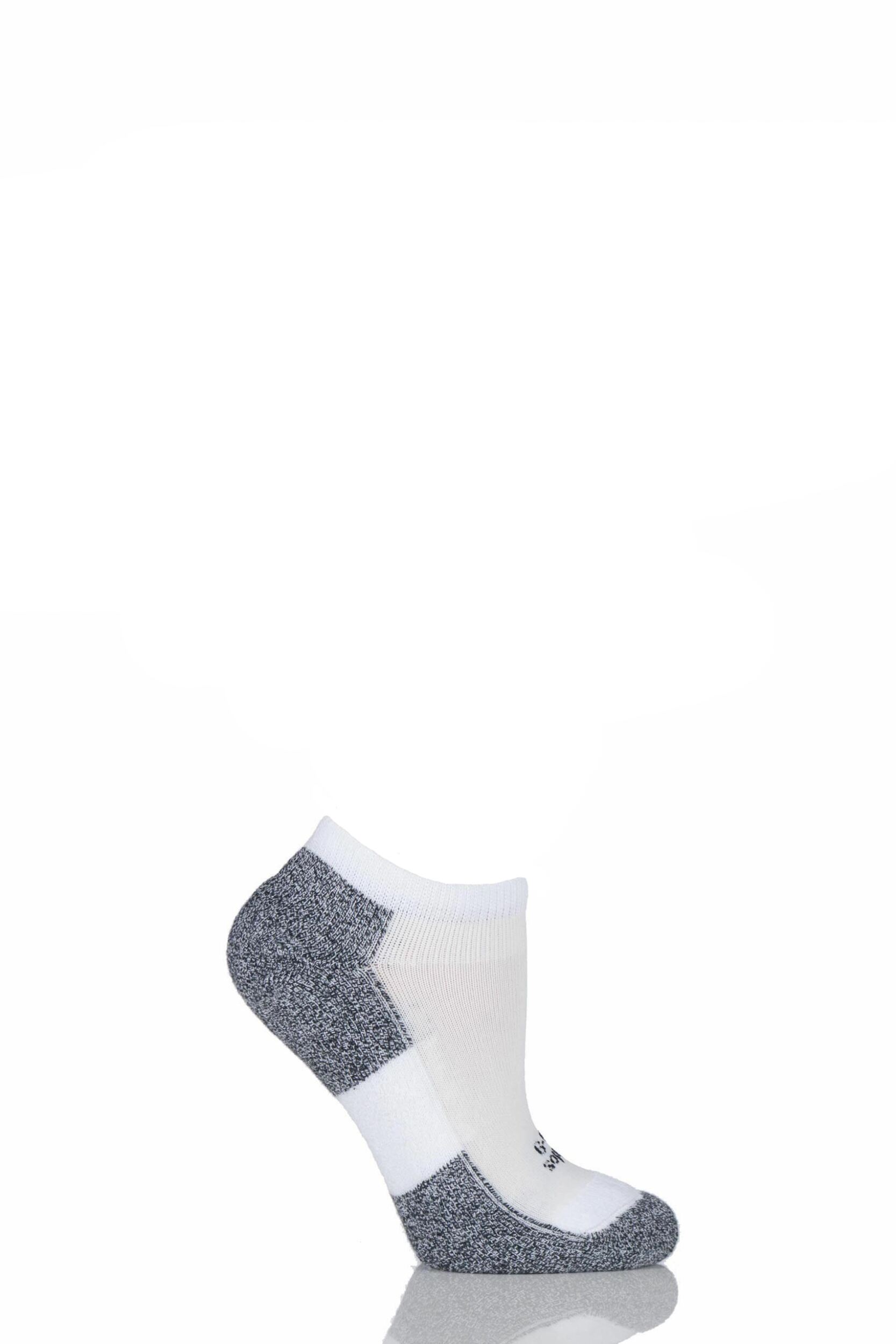 1 Pair White Lite Running Thin Cushion Micro Mini Crew Socks Ladies 3.5-5 Ladies - Thorlos