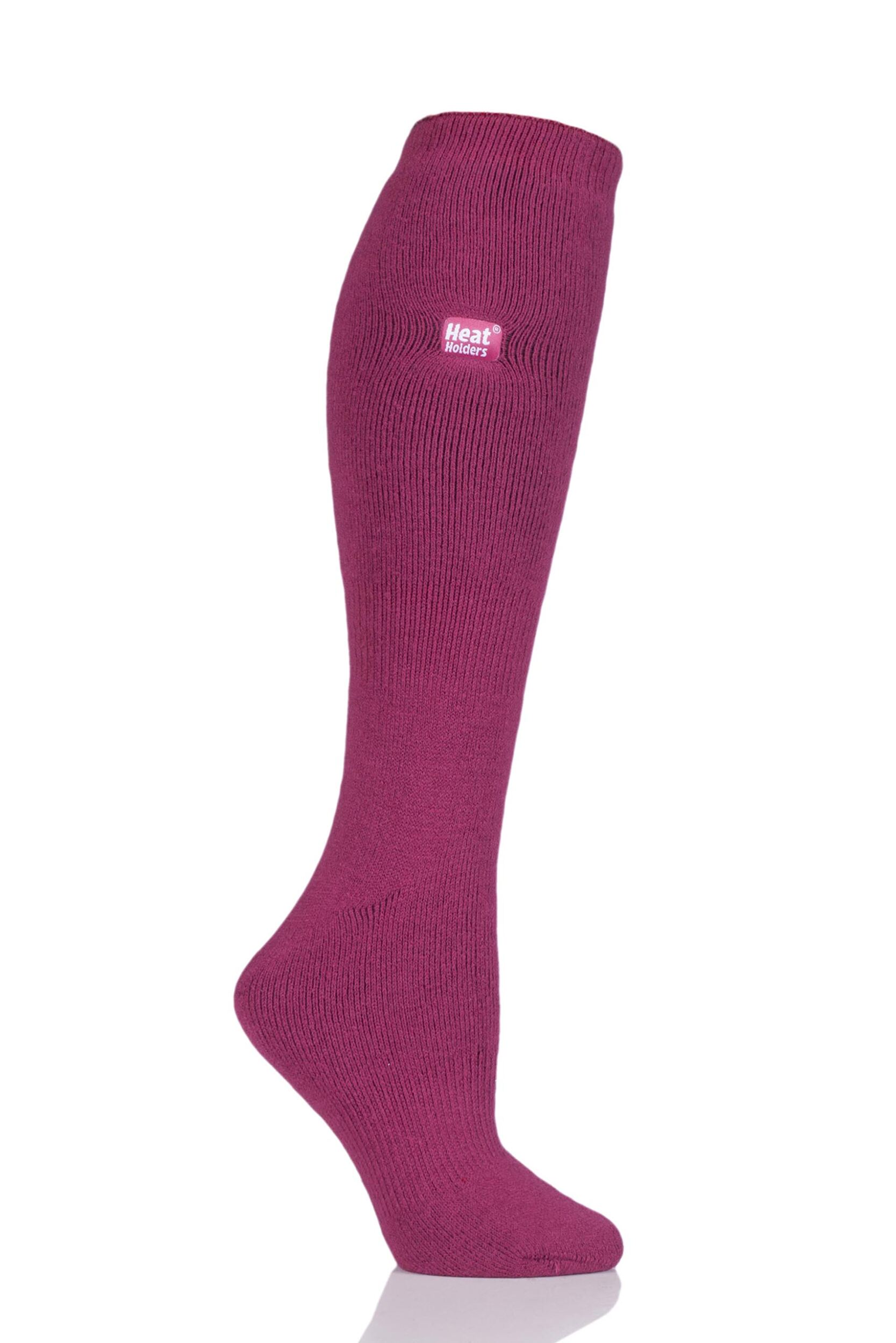 1 Pair Raspberry 1.6 TOG Lite Knee High Socks Ladies 4-8 Ladies - Heat Holders