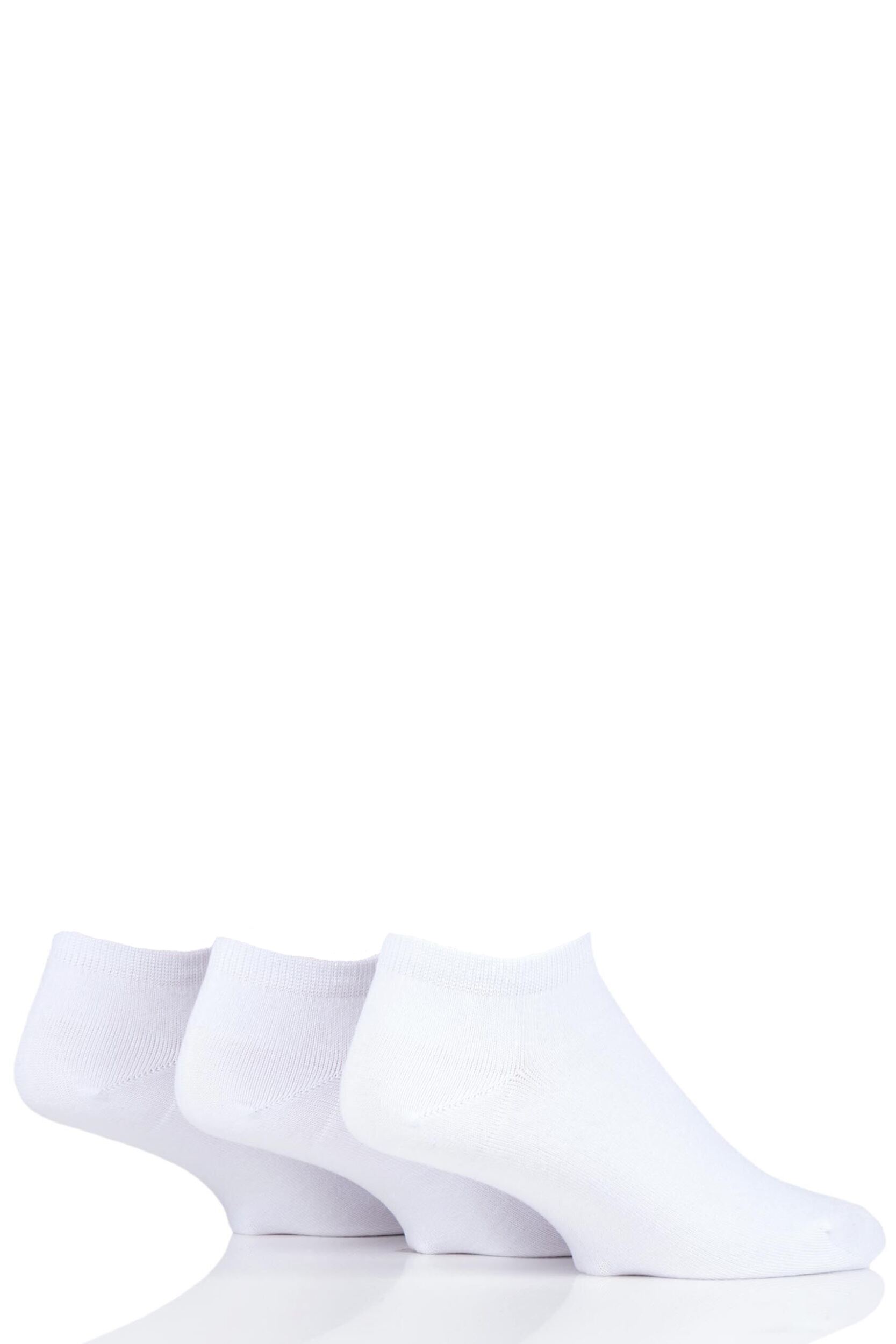 3 Pair White Black Label Bamboo Trainer Socks Men's 7-11 Mens - Pringle