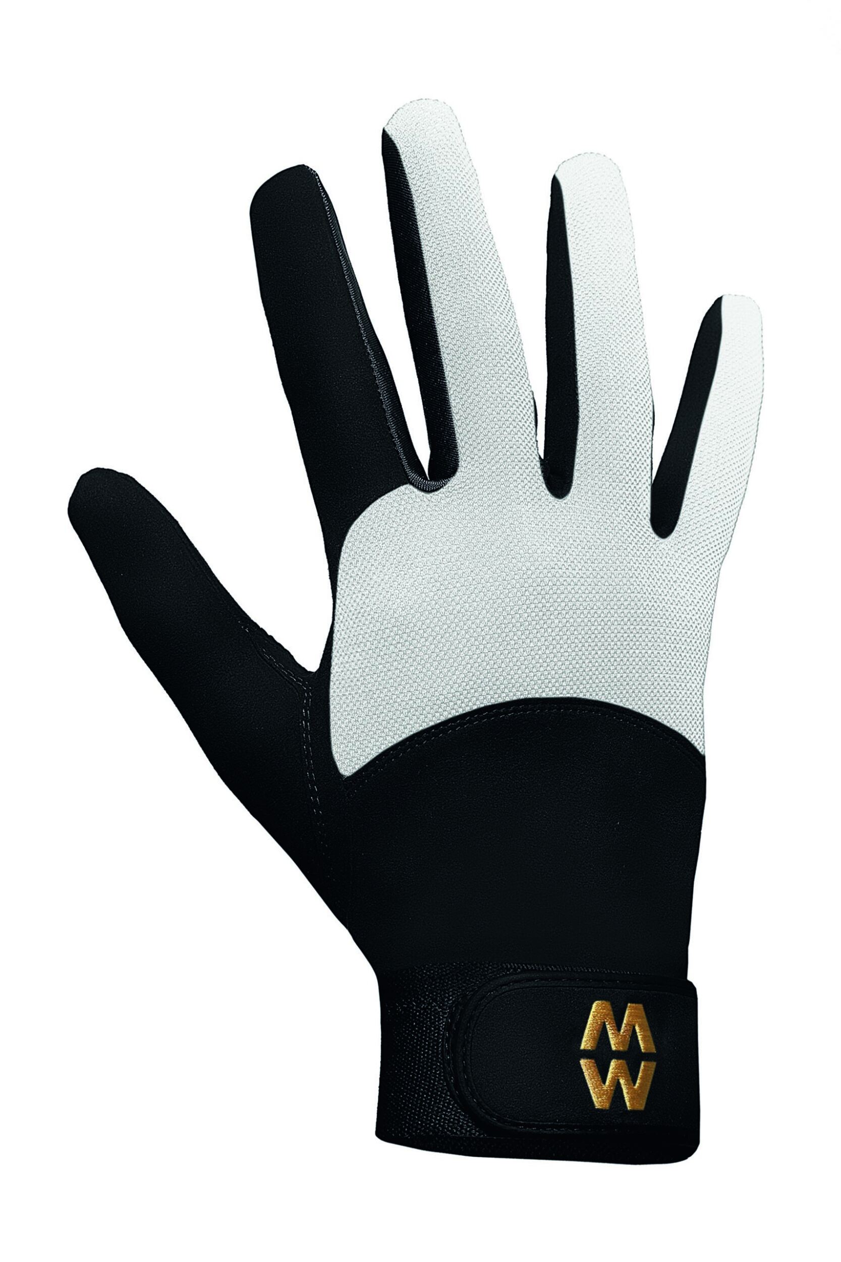 1 Pair Black / White MacWet Long Mesh Sports Gloves Unisex 10 Unisex - Macwet