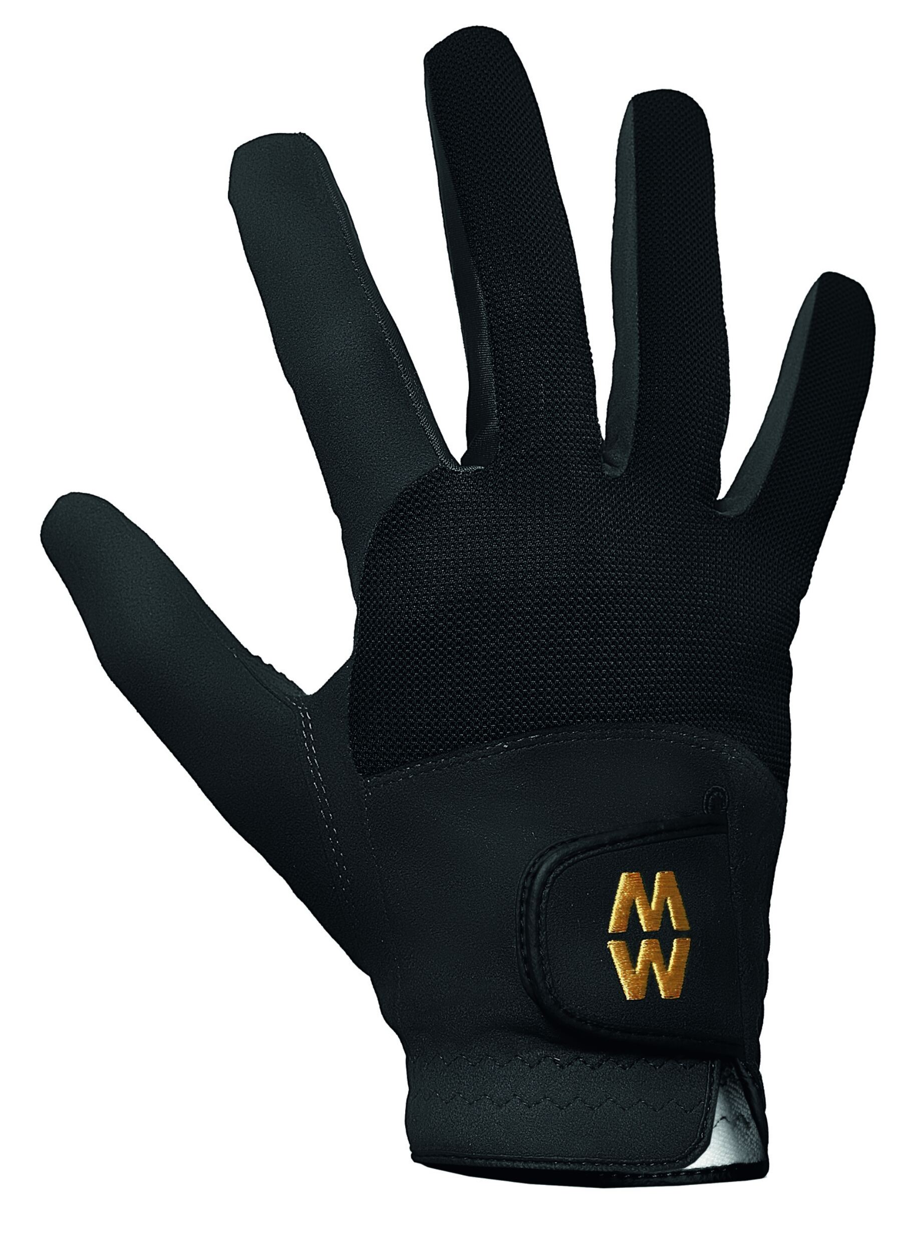 1 Pair Black MacWet Short Mesh Sports Gloves Unisex 6.5 Unisex - Macwet