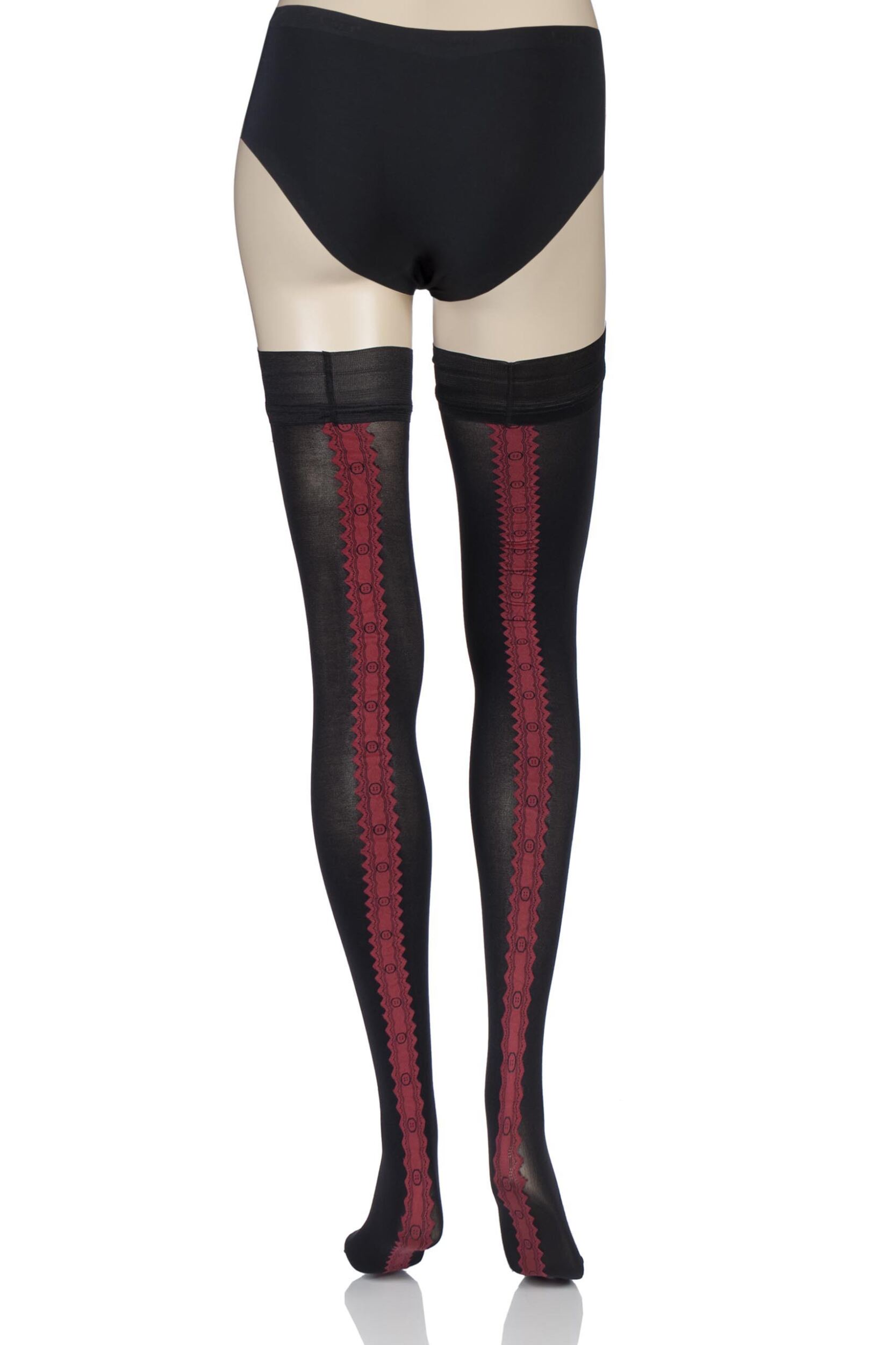 Image of Ladies 1 Pair Vixen by Couture Gloria Tuxedo Opaque Hold Ups