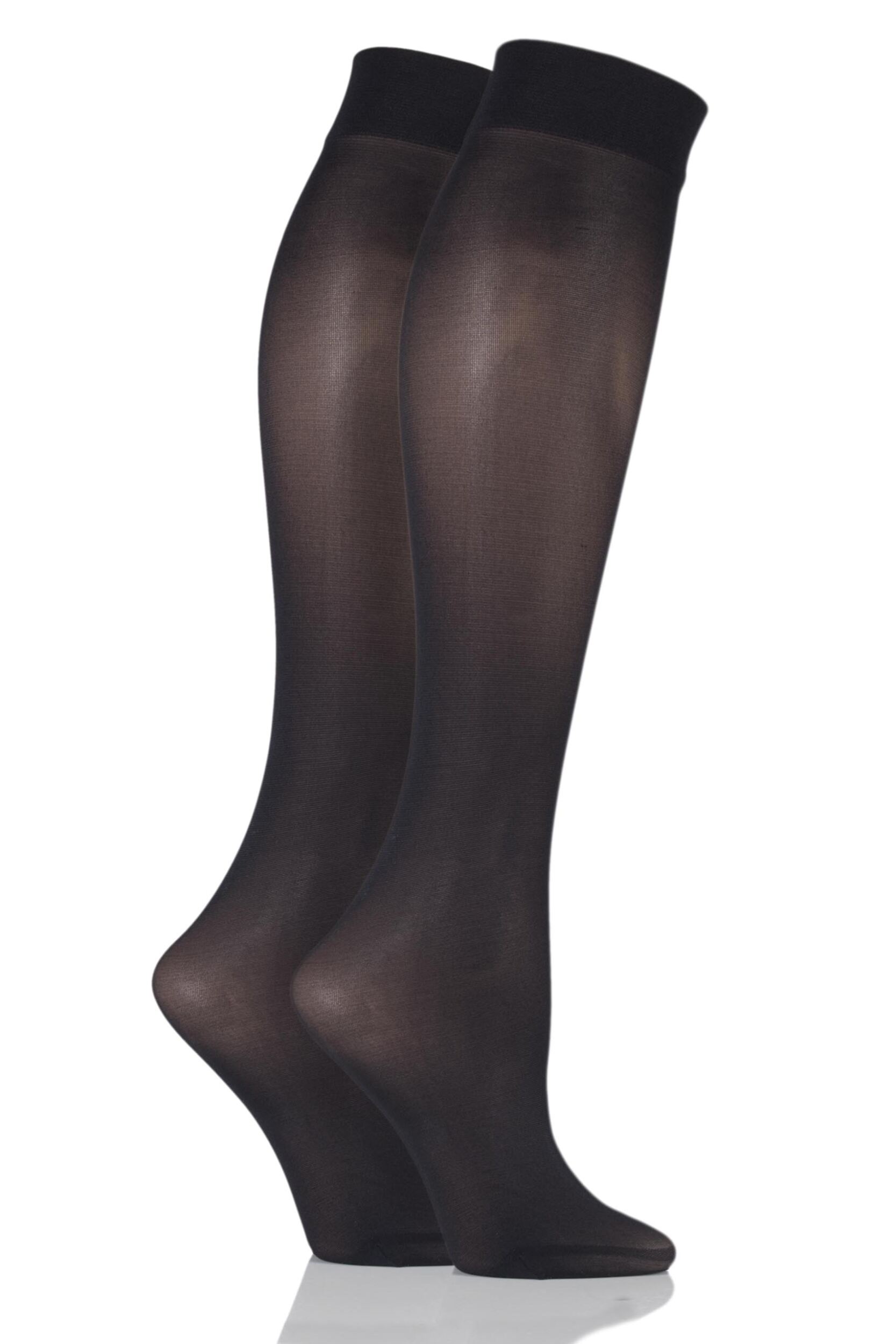 Image of Ladies 2 Pair Pretty Polly 40 Denier Knee Highs