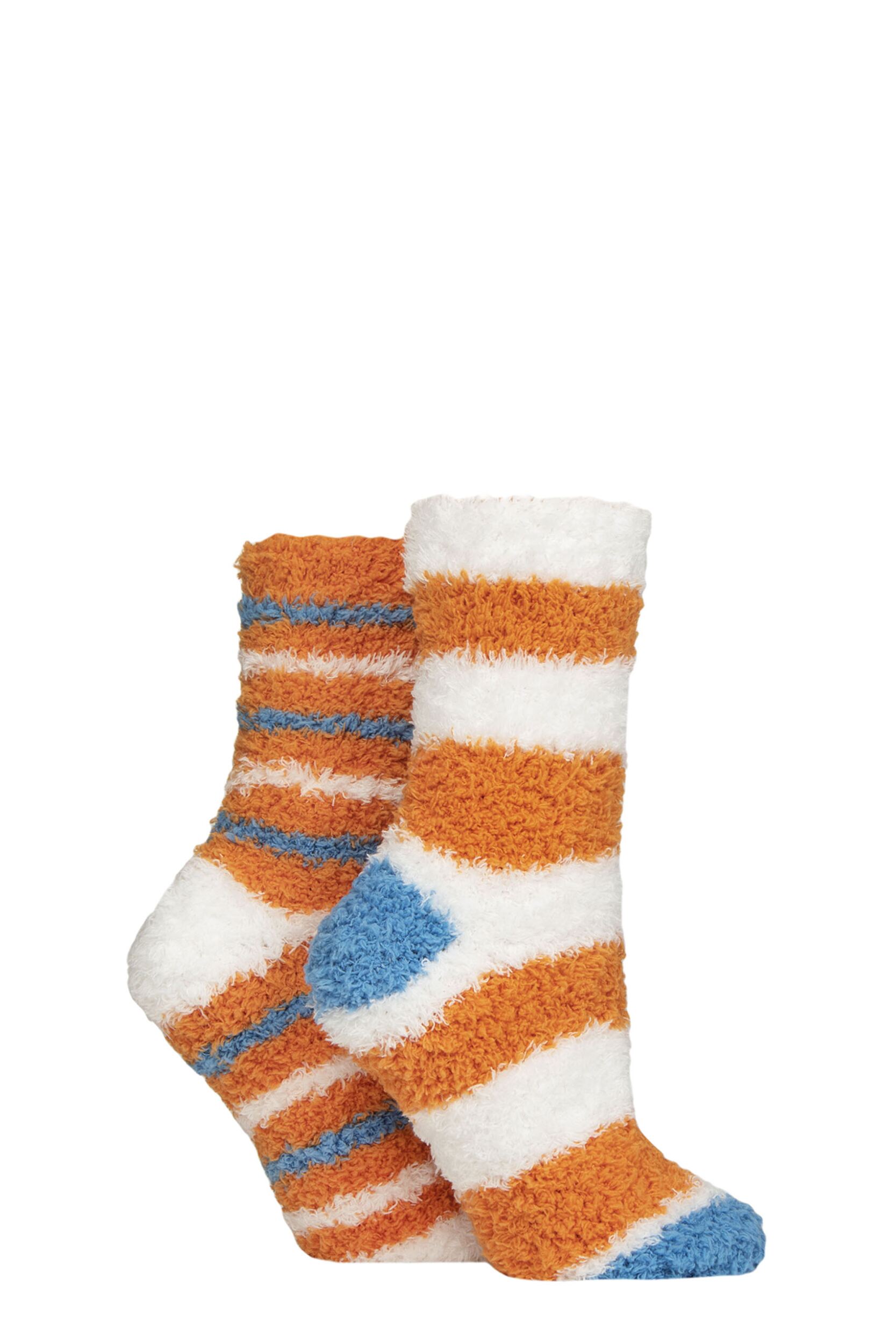 Women's 2 Pair SOCKSHOP Fluffy and Cosy Leisure Socks Marmalade 4-8