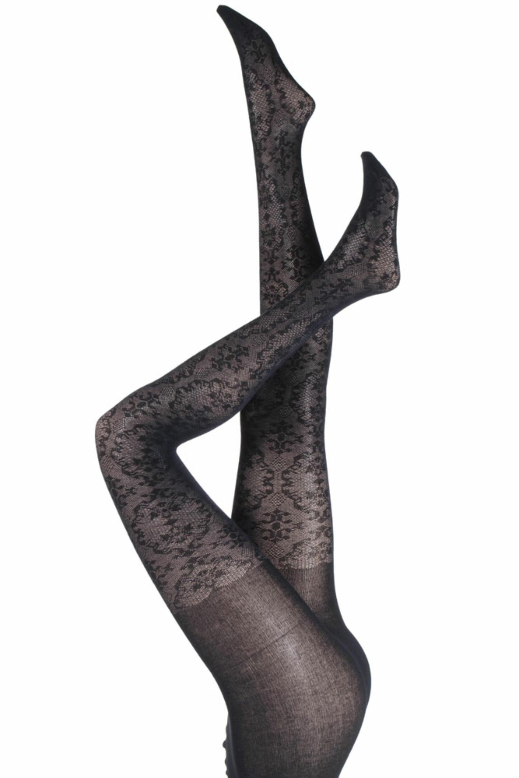 Image of Ladies 1 Pair Trasparenze Rubino Lace Effect Tights