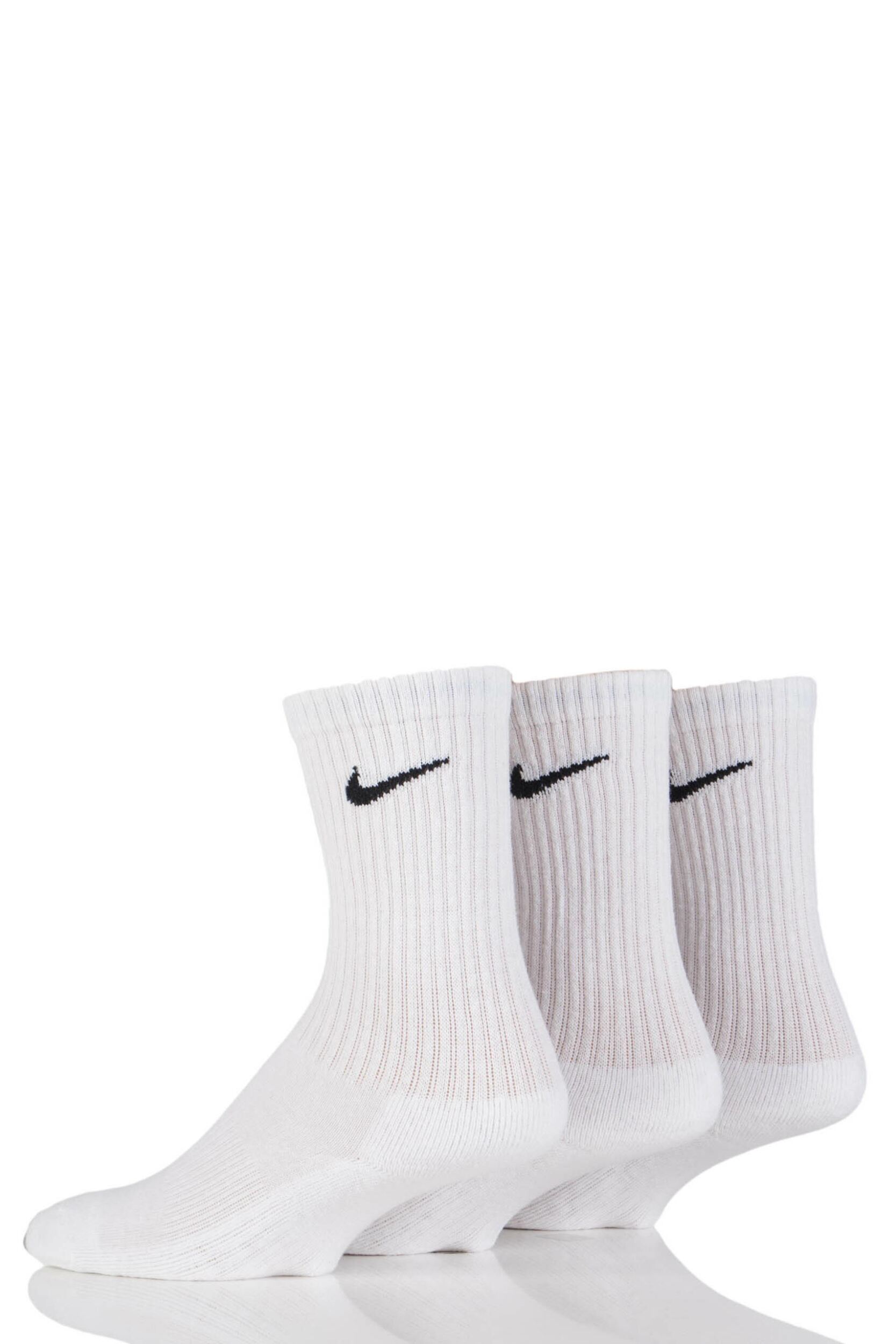 Mens & Ladies 3 Pair Nike Sports Cotton Half Cushioned Crew Socks | eBay