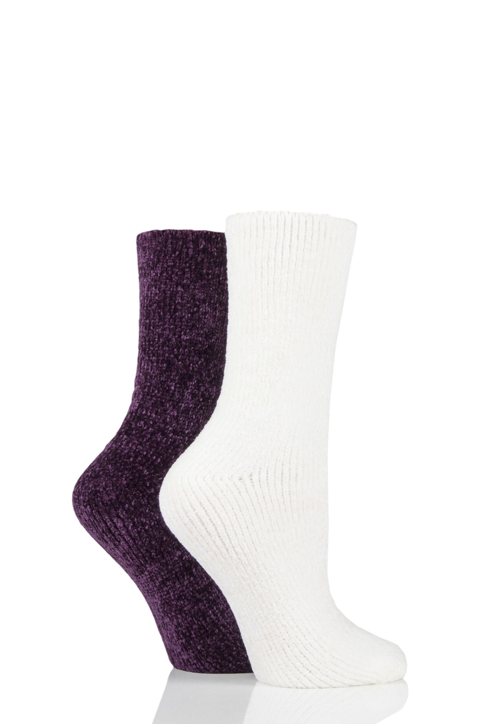 Women's 2 Pair Elle Chenille Boot Socks Winter Berry 4-8 Ladies