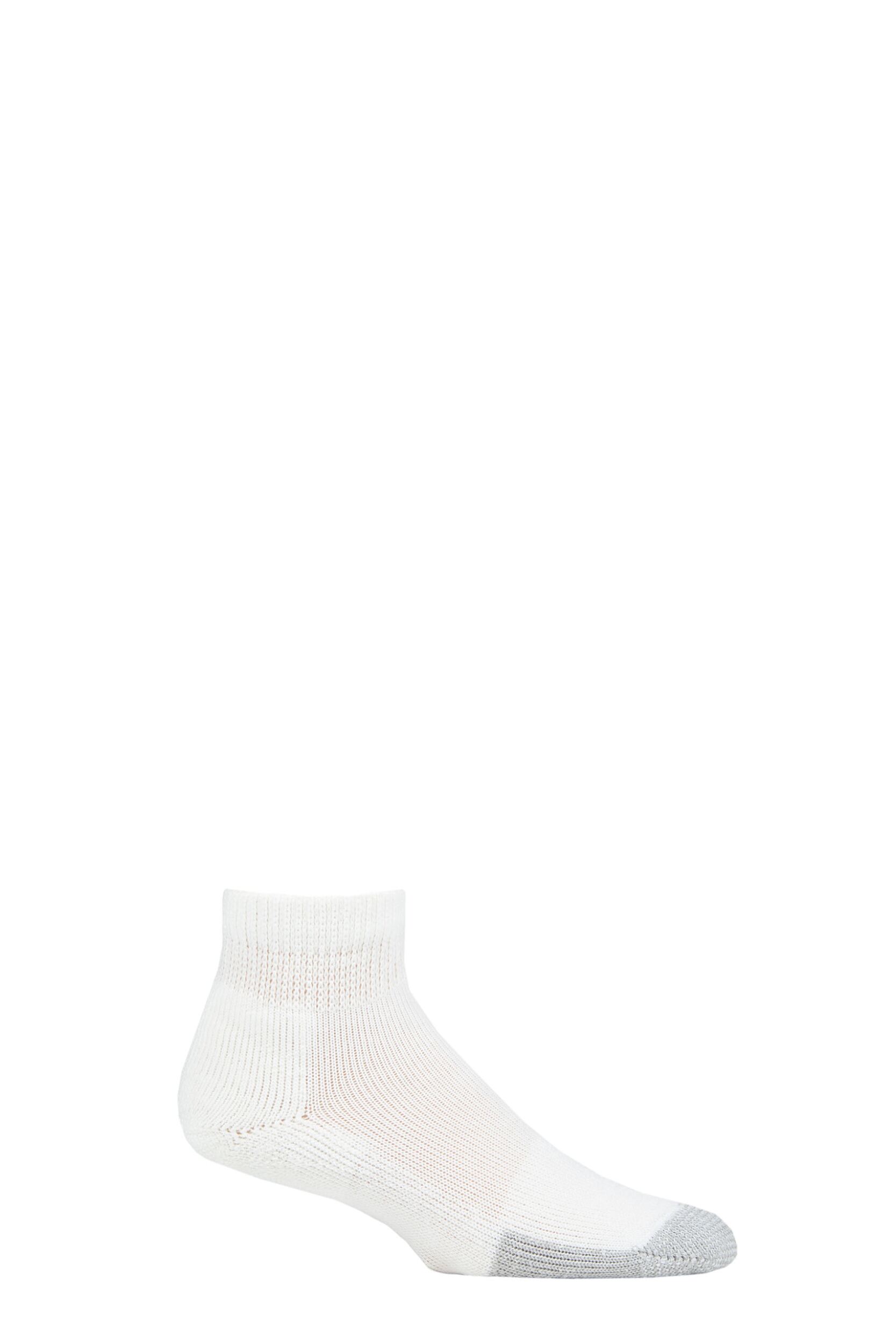 1 Pair White Tennis Mini Crew Socks with Thick Cushion Unisex 8.5-12 Unisex - Thorlos