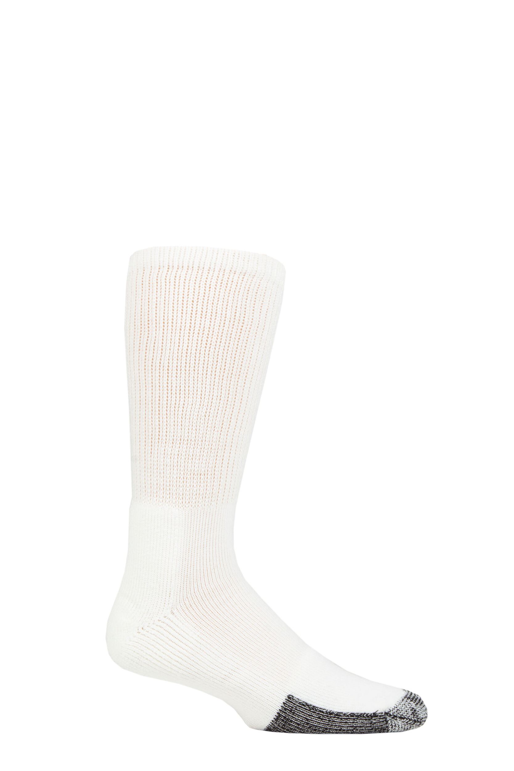 1 Pair White Tennis Crew Socks with Thick Cushion Unisex 12.5-14 Unisex - Thorlos