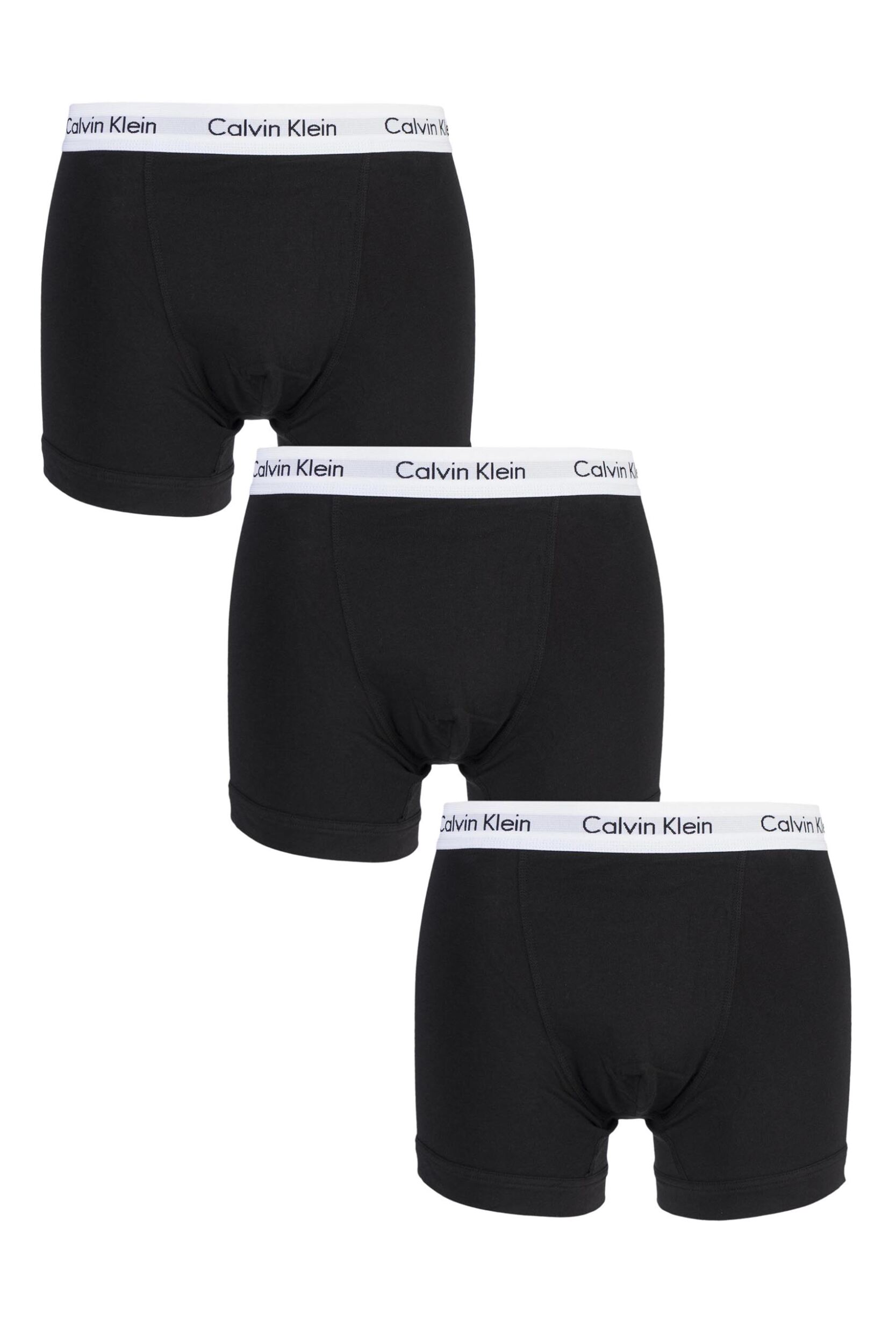 3 Pack Black Cotton Stretch Trunks Men's Large - Calvin Klein