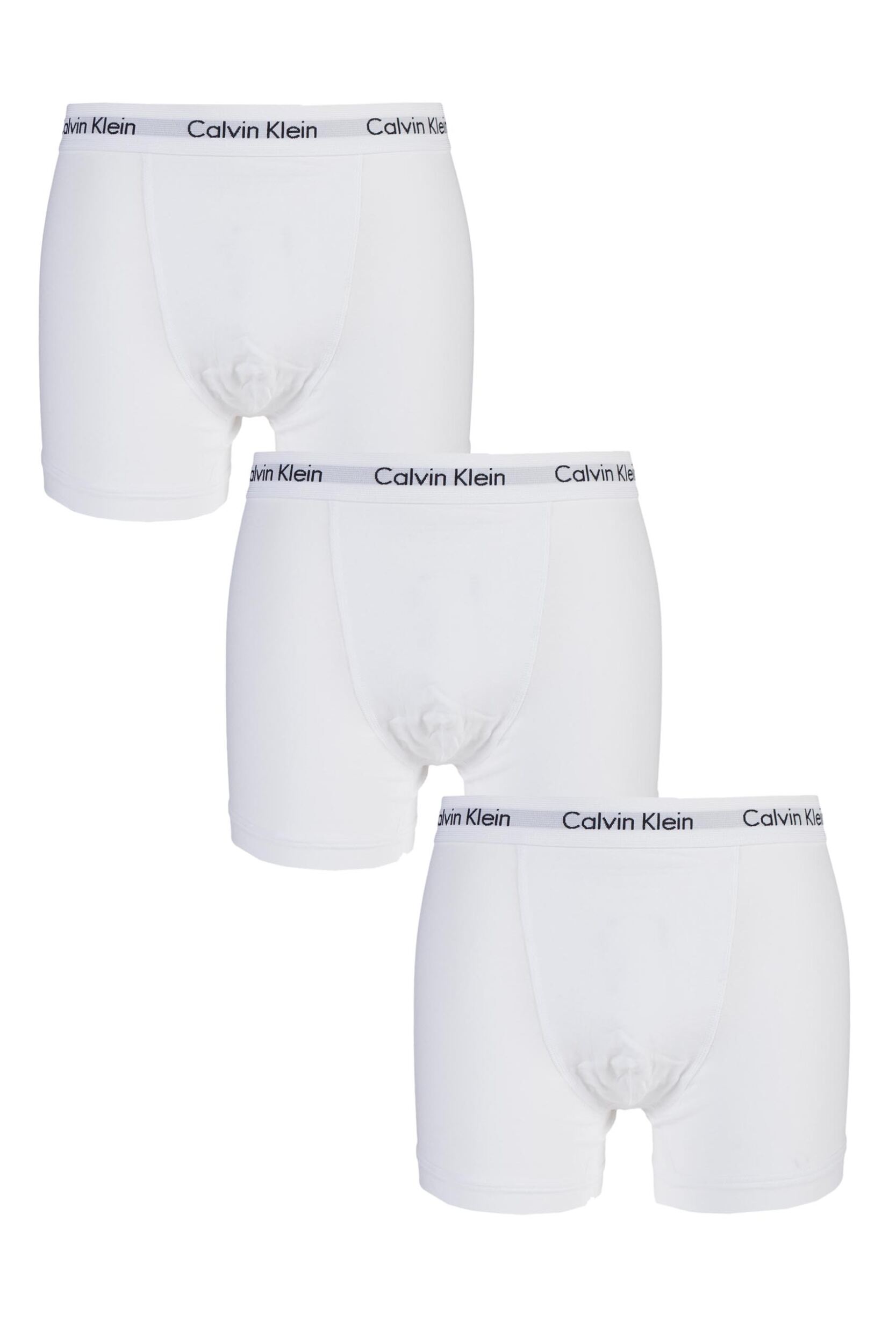 3 Pack White Cotton Stretch Trunks Men's Large - Calvin Klein